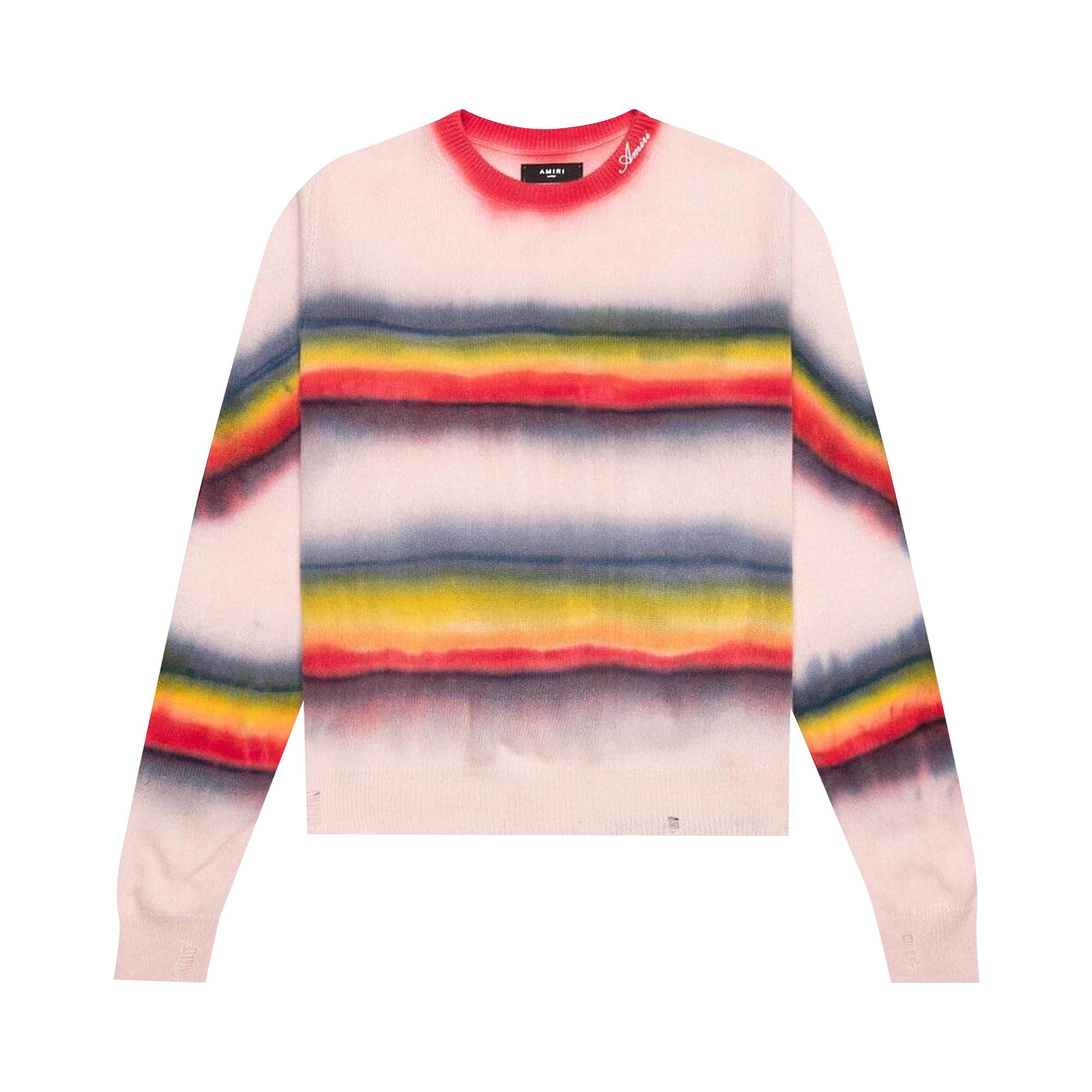 Pre-owned Amiri Rainbow Tie Dye Crew 'multicolor' In Multi-color