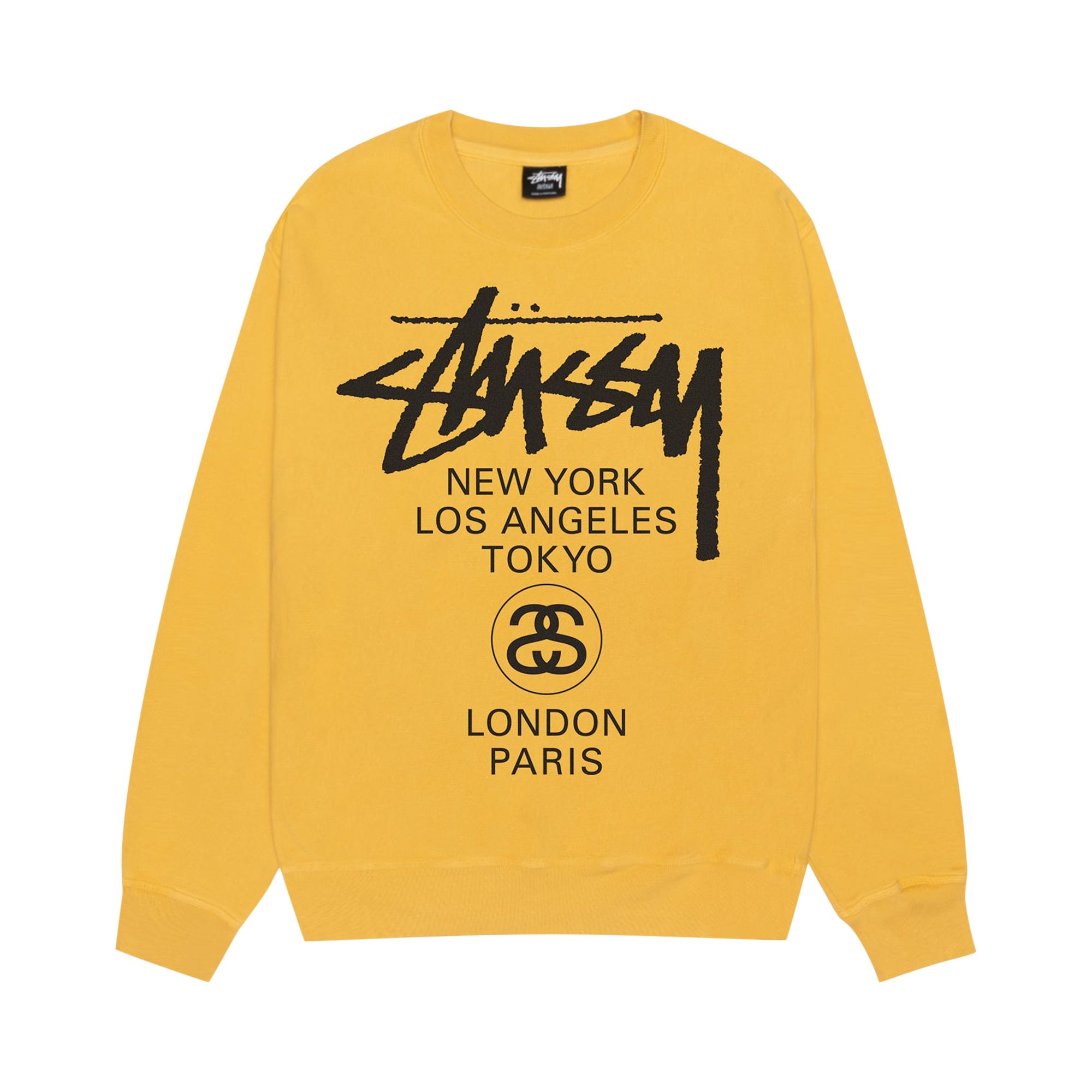 Stussy World Tour Crew 'Honey' | Yellow | Men's Size L