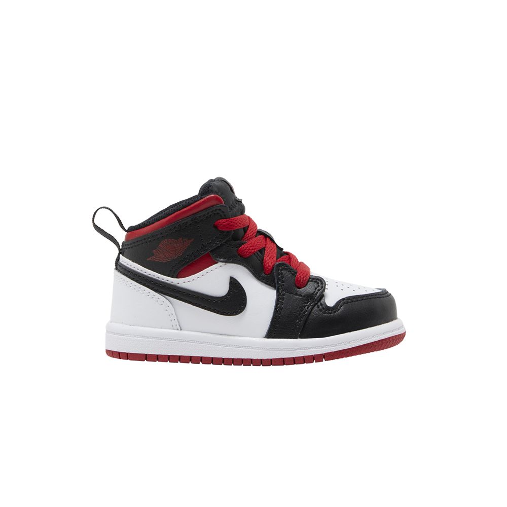 Pre-owned Air Jordan 1 Mid Td 'gym Red Black Toe' | White | Infant Size 10