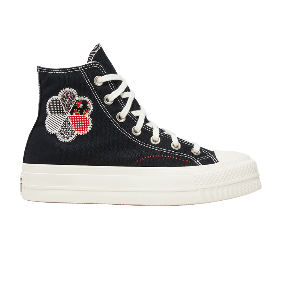 Pre-owned Converse Wmns Chuck Taylor All Star Lift Platform High 'crafted Patchwork' In Black