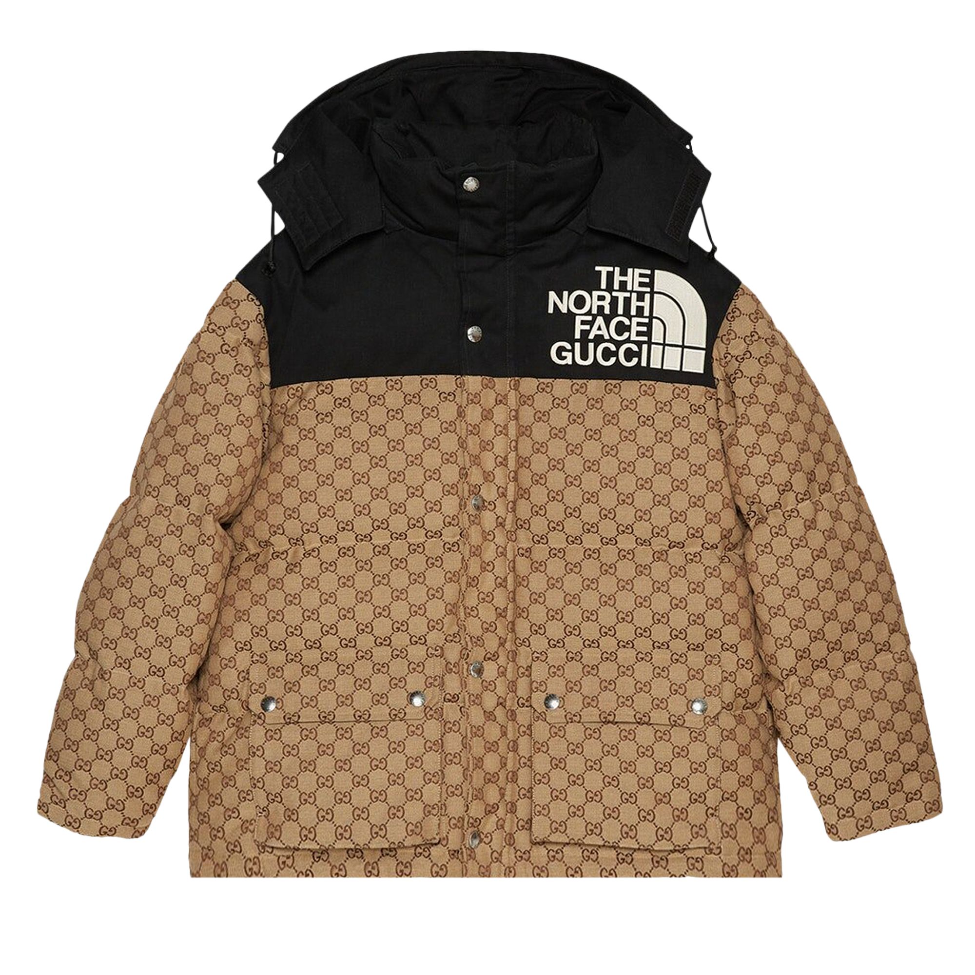 Gucci x The North Face GG Monogram Padded Coat 'Beige/Ebony/Black' | Multi-Color | Women's Size M