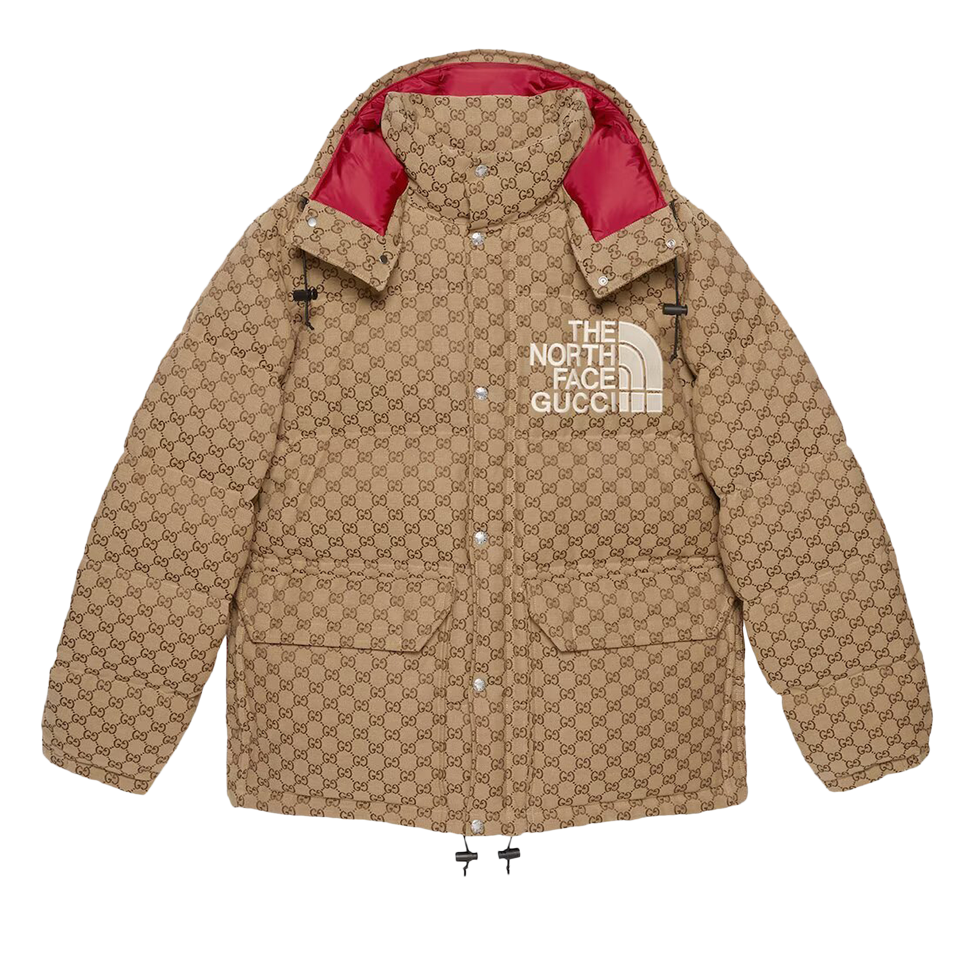 Pre-owned Gucci X The North Face Padded Jacket 'beige/ebony' In Tan