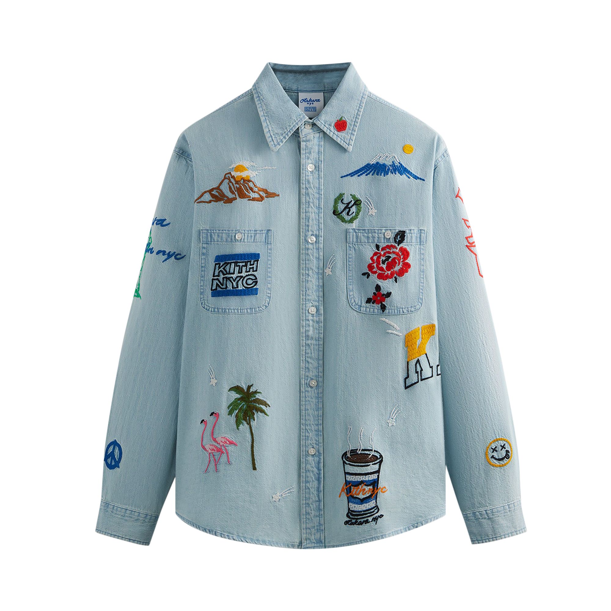 Pre-owned Kith For Otakara Nyc Denim Apollo Shirt 'light Indigo' | Blue | Men's Size S