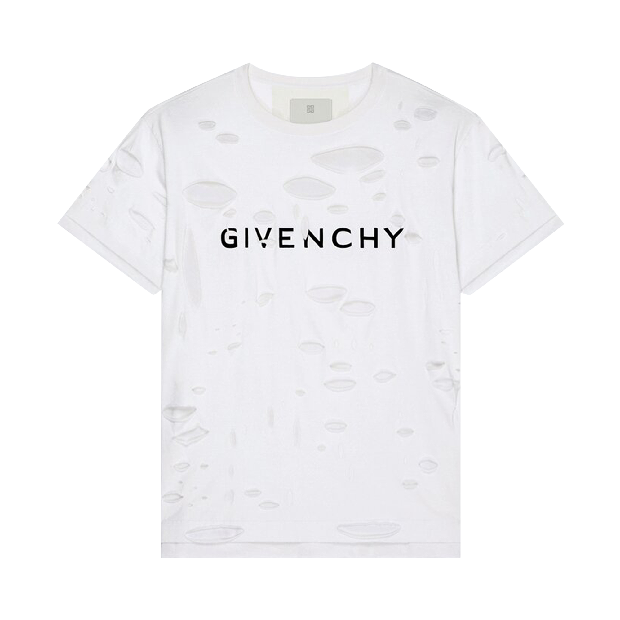 Pre-owned Givenchy 2 Layers Classic Fit Hole T-shirt 'white'