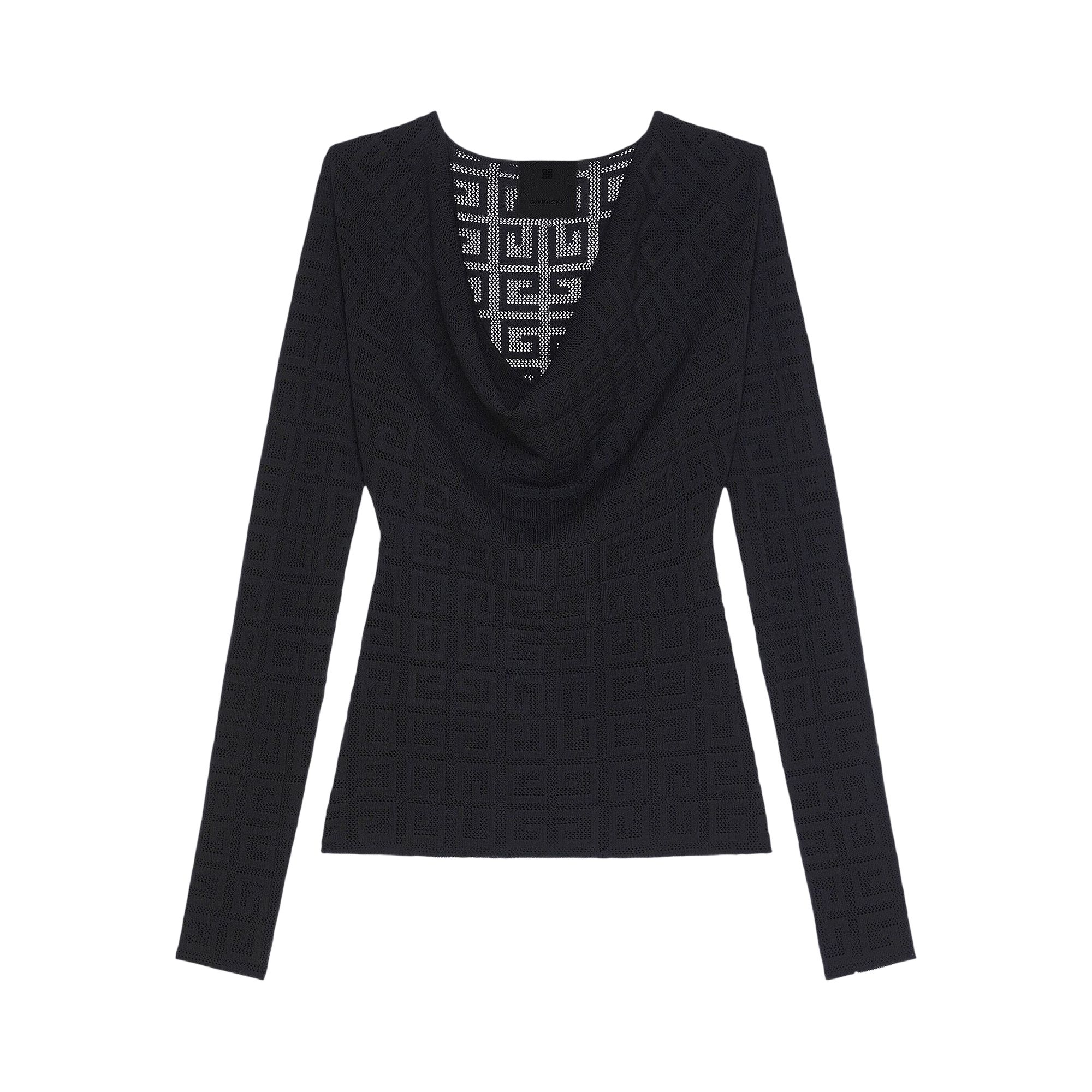 Pre-owned Givenchy Draped V Neck Sweater 'black'