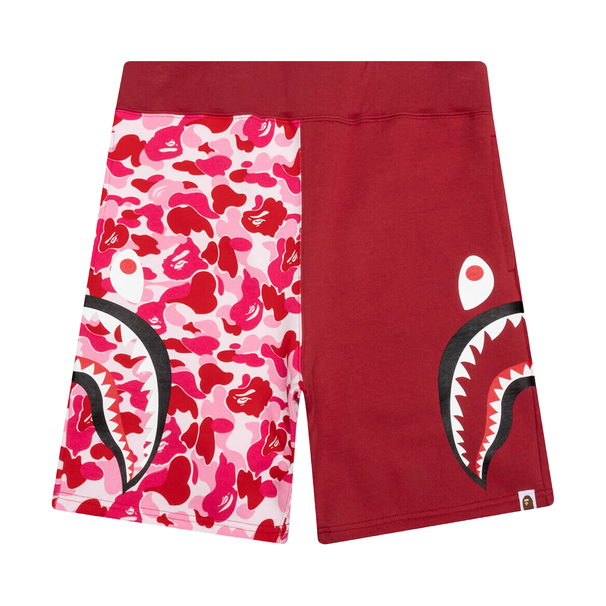 Pre-owned Bape Abc Camo Side Shark Sweat Shorts 'pink'