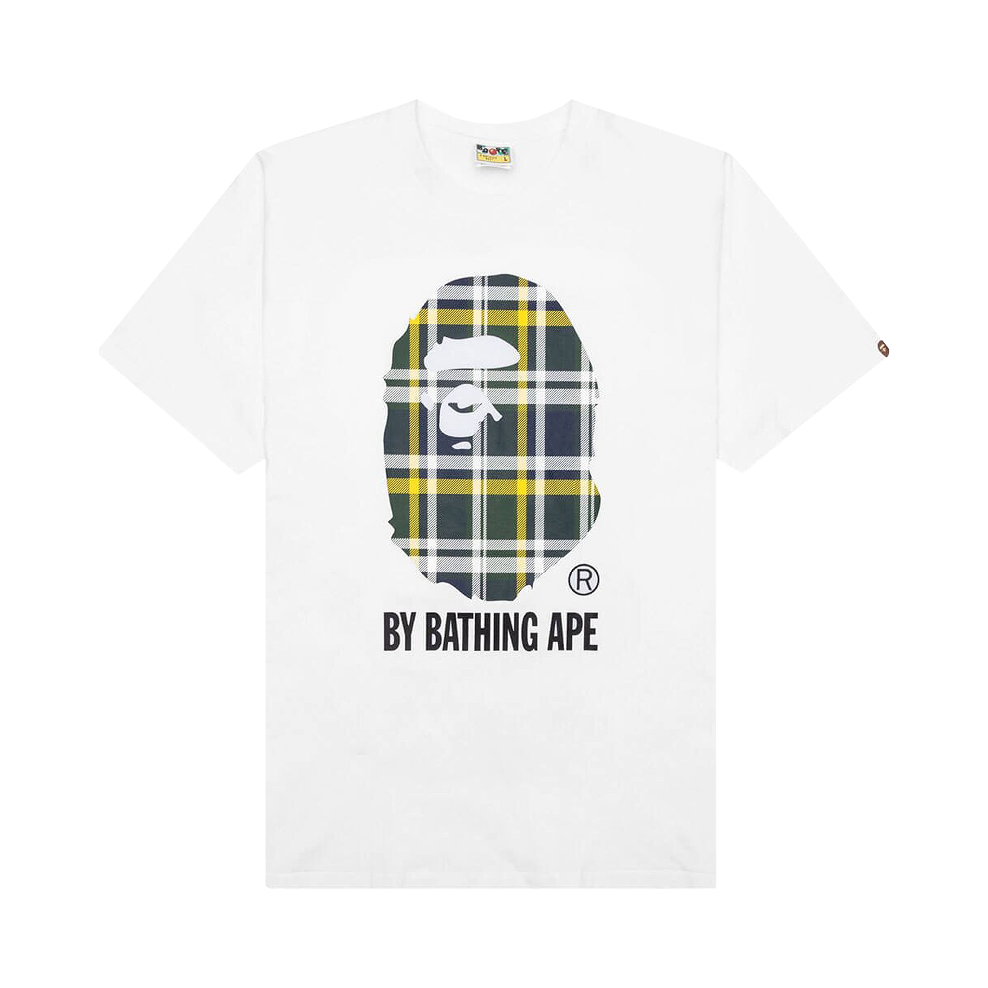 BAPE Check By Bathing Ape Tee 'White/Green' | Men's Size S