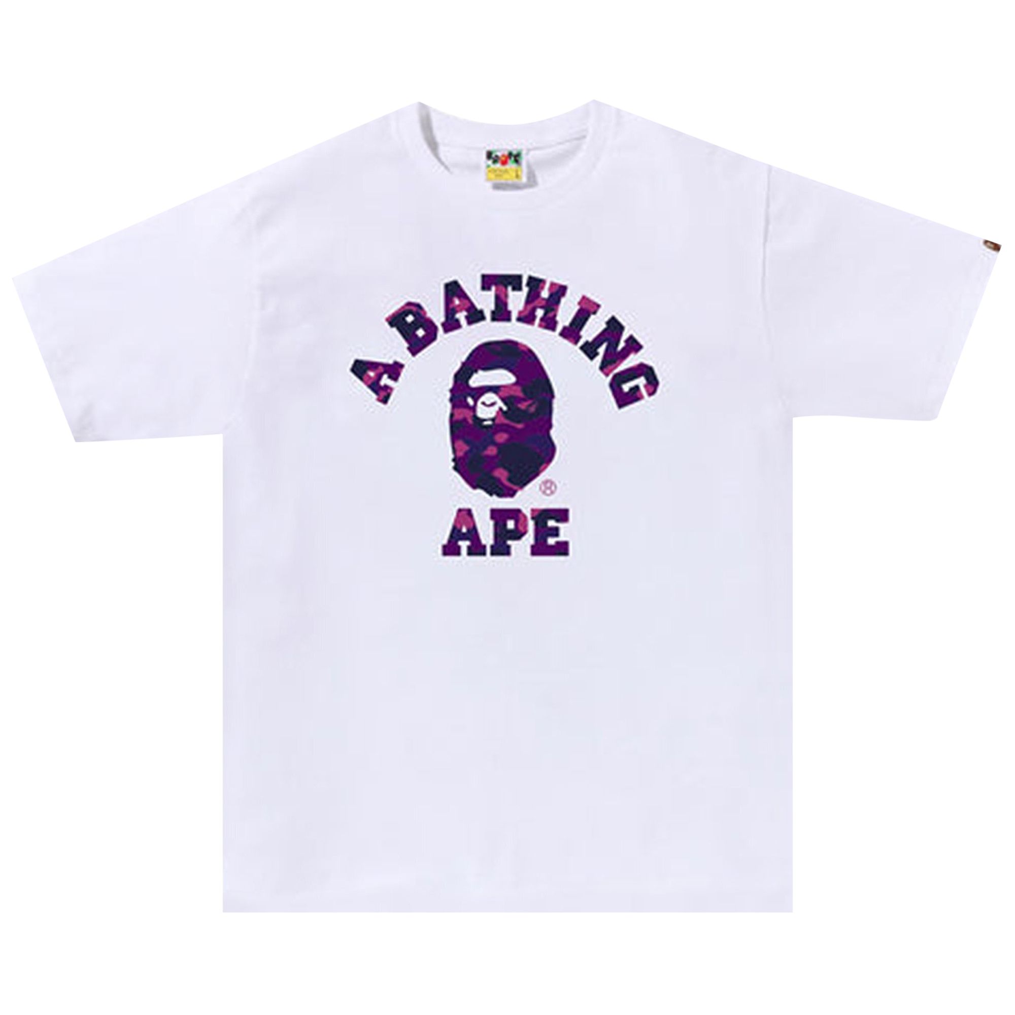 Pre-owned Bape Color Camo College Tee 'white/purple'