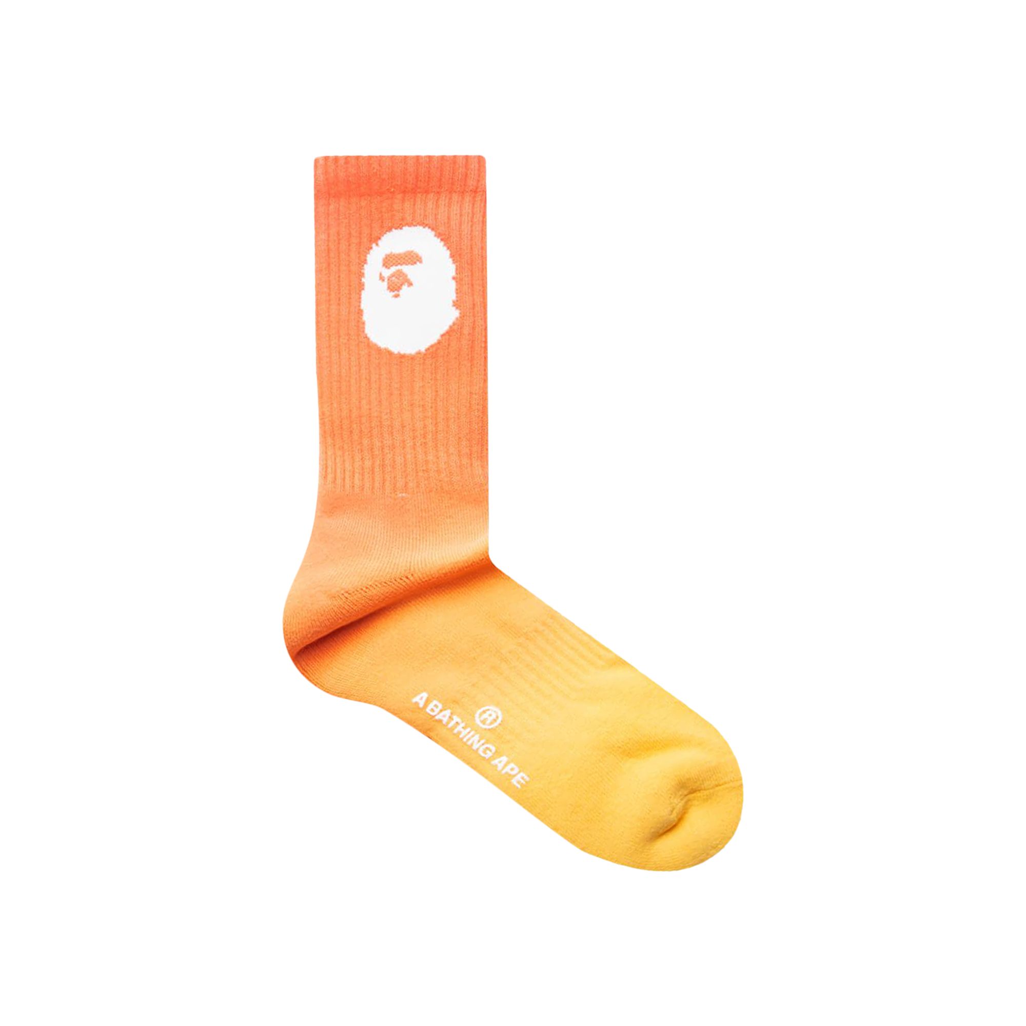 Pre-owned Bape Gradation Socks 'orange' | Men's Size Onesize