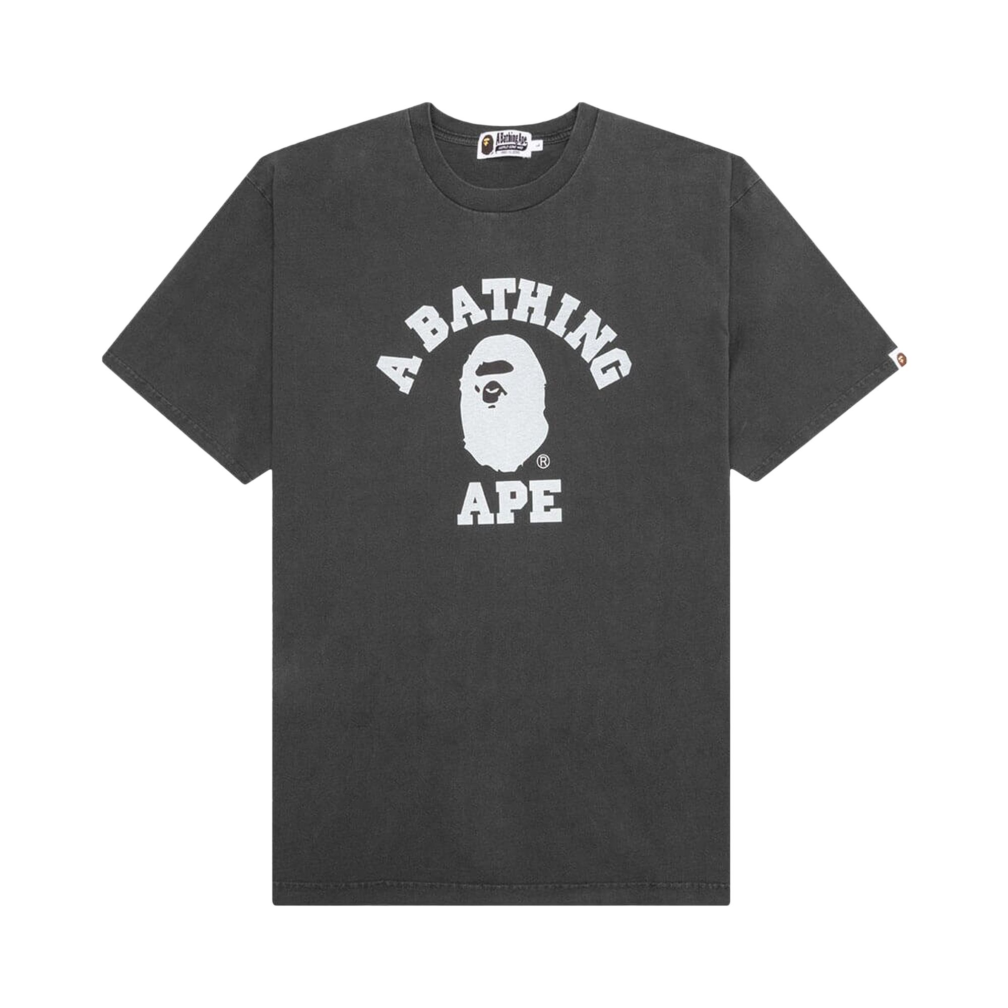 BAPE BAPE PIGMENT DYED COLLEGE RELAXED FIT TEE 'BLACK'