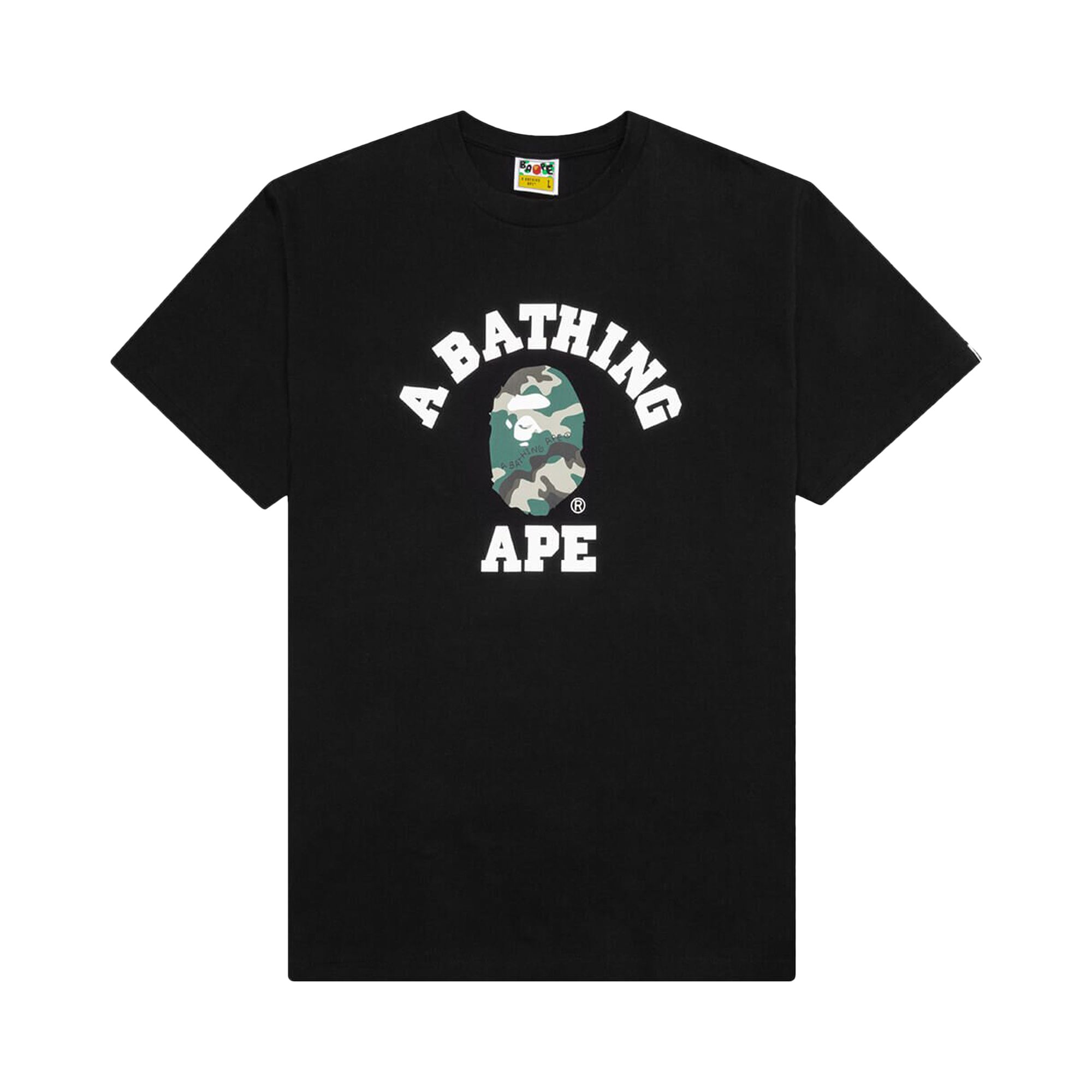 BAPE BAPE WOODLAND CAMO COLLEGE TEE 'BLACK'
