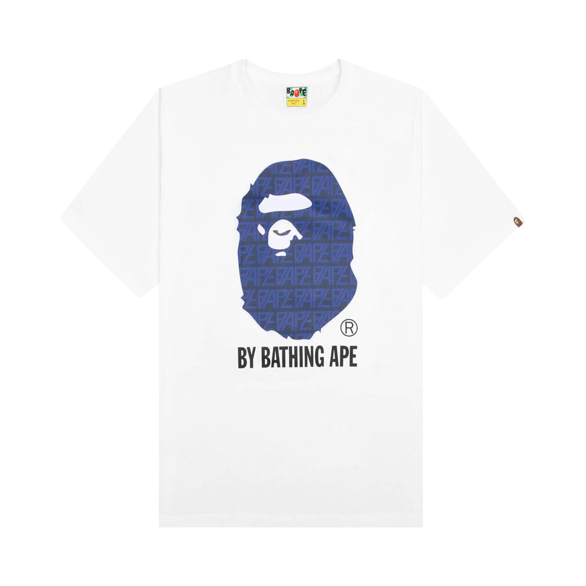 Pre-owned Bape Logo Monogram By Bathing Ape Tee 'white/navy'