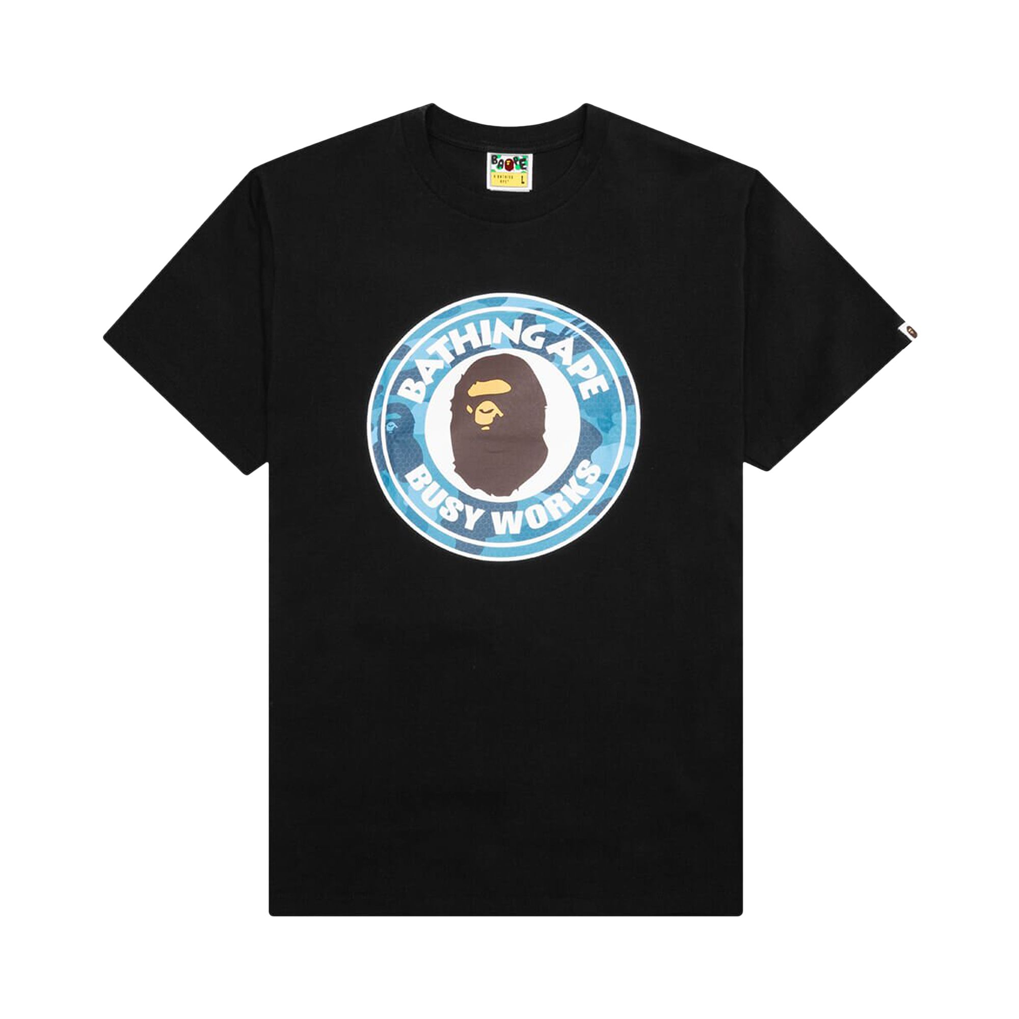 BAPE BAPE HONEYCOMB CAMO BUSY WORKS TEE 'BLACK/BLUE'