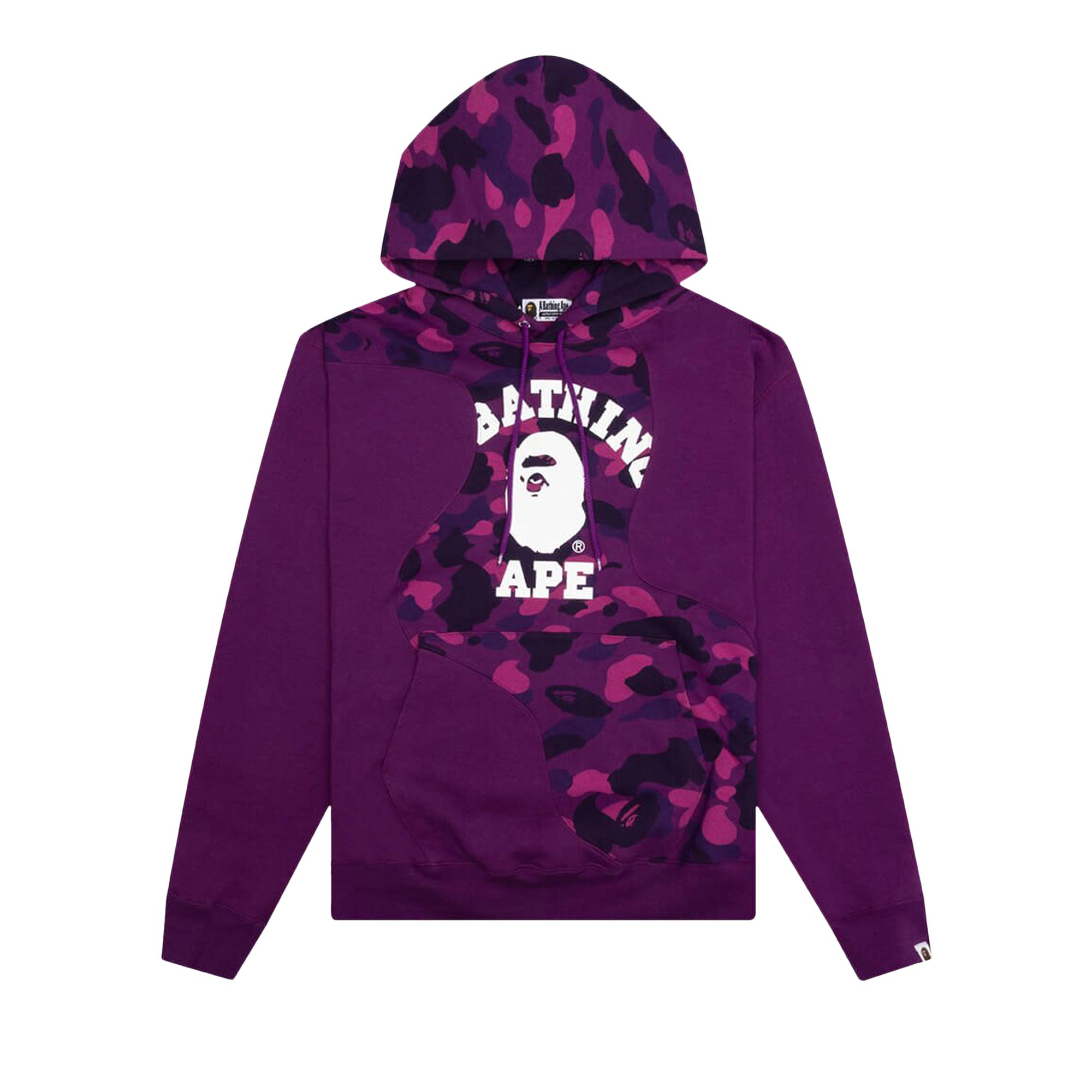 BAPE Color Camo College Cutting Relaxed Fit Hoodie 'Purple' | Men's Size XL