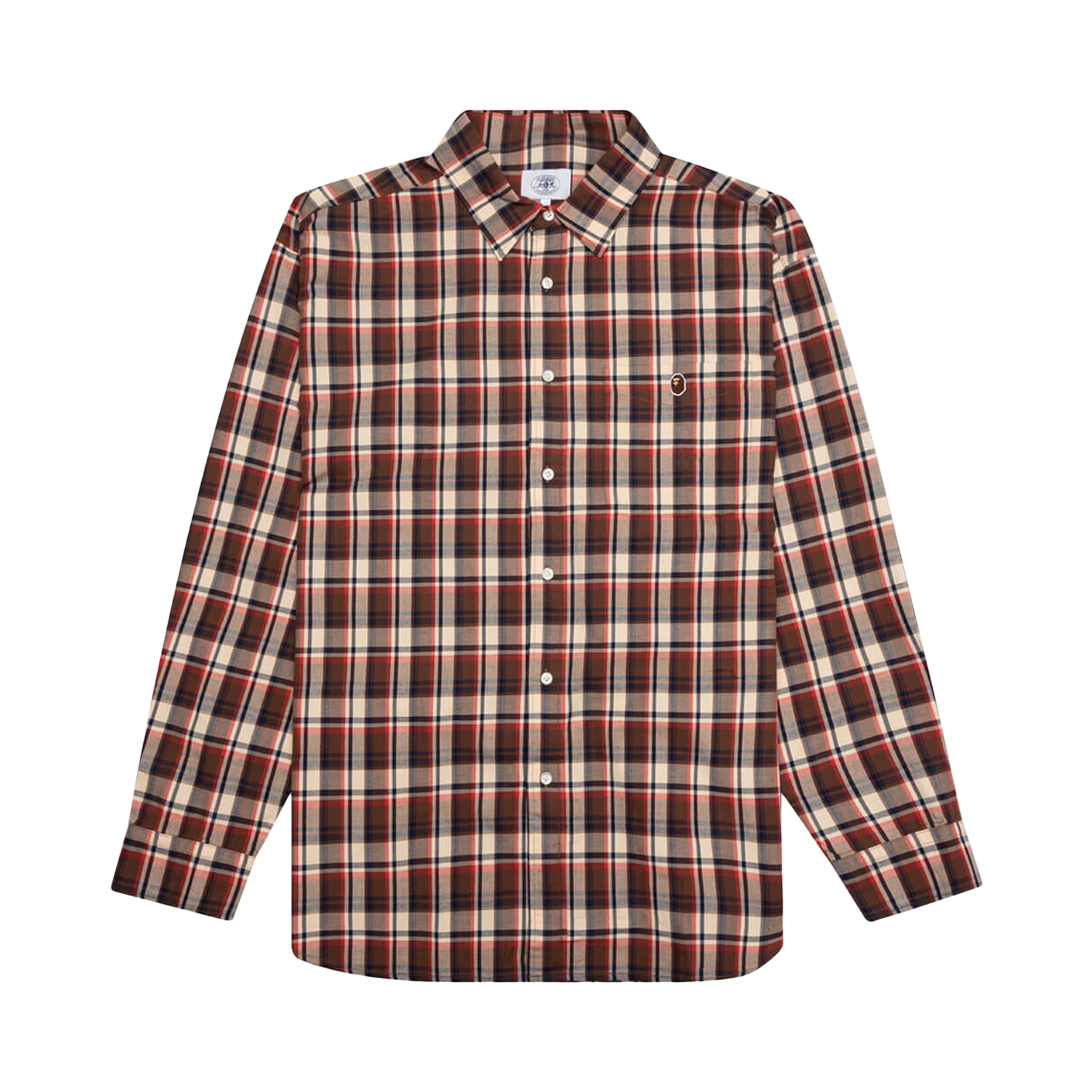 Pre-owned Bape Mini Check Loose Fit Shirt 'red'