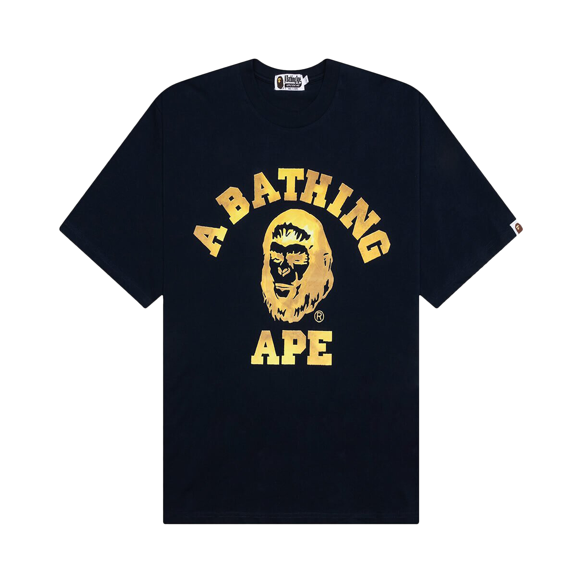 Pre-owned Bape College Graphic Tee 'navy' In Blue