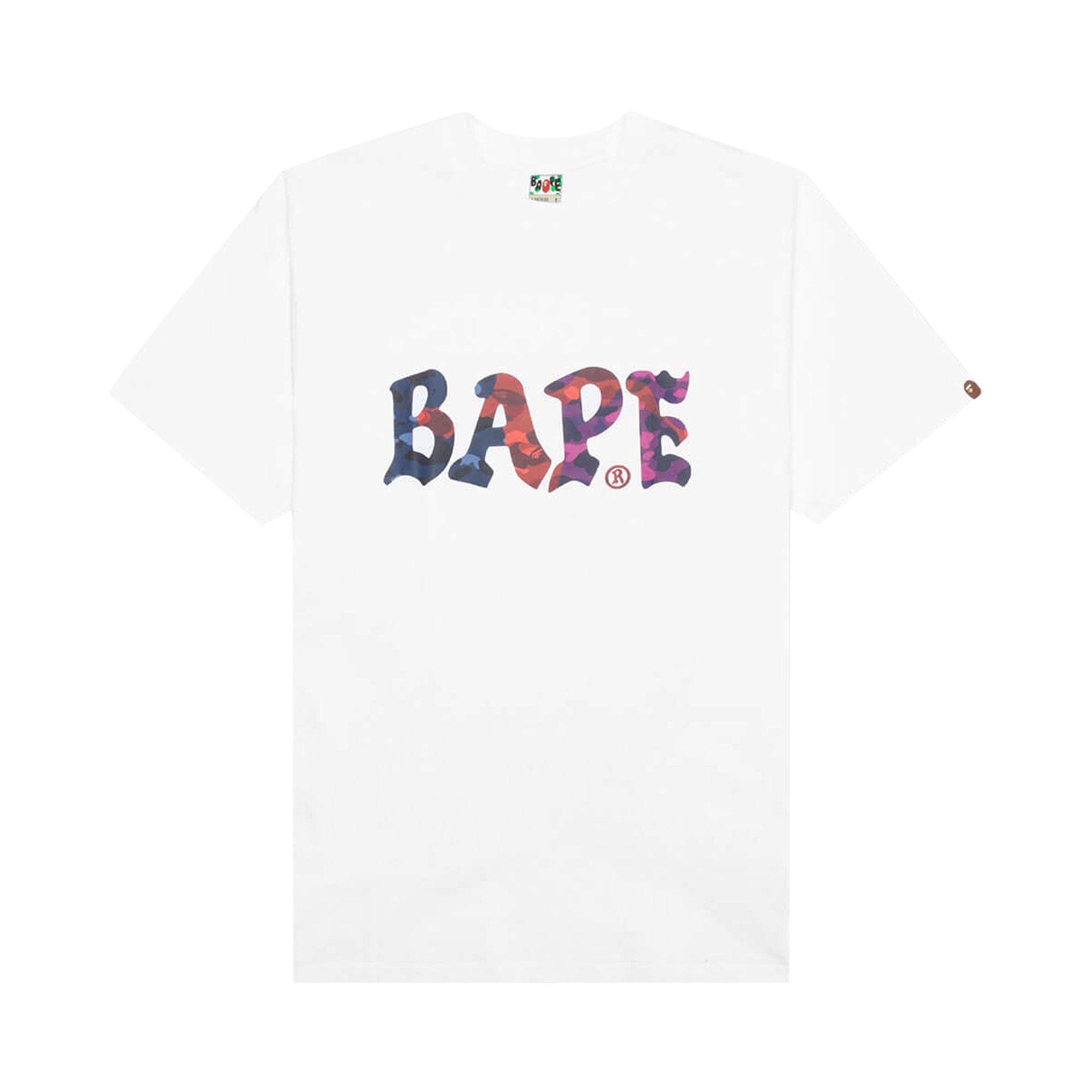 Pre-owned Bape Color Camo Crazy Logo Tee 'white'