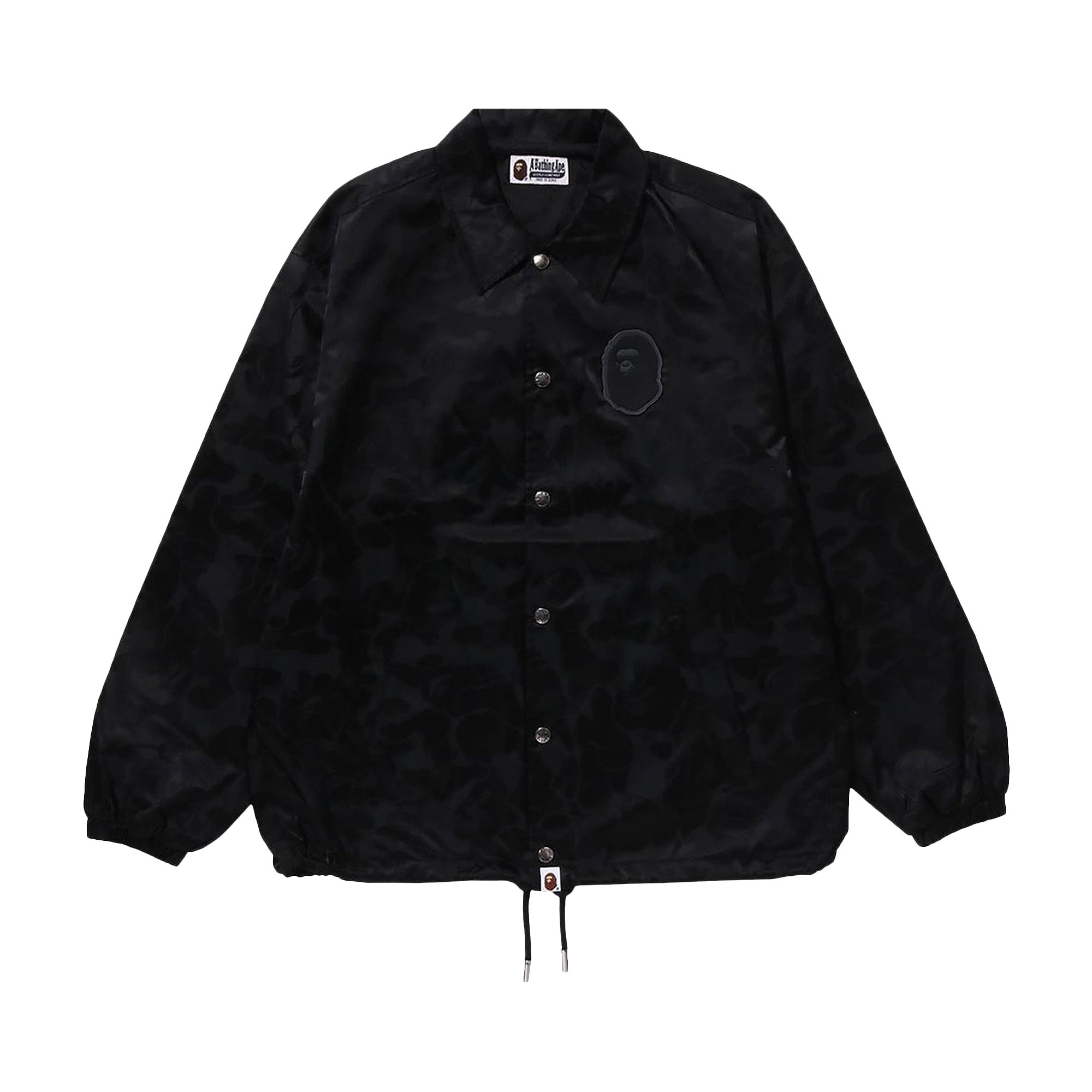 BAPE Tonal Solid Camo Coach Jacket 'Black' | Men's Size S