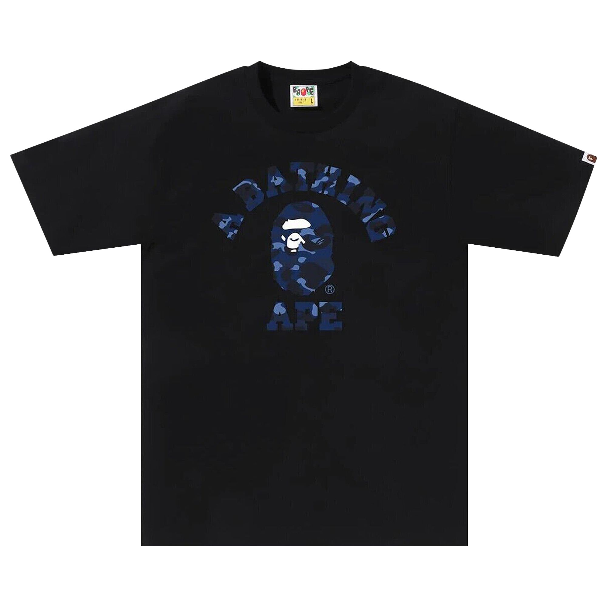 Pre-owned Bape Color Camo College Tee 'black/navy'