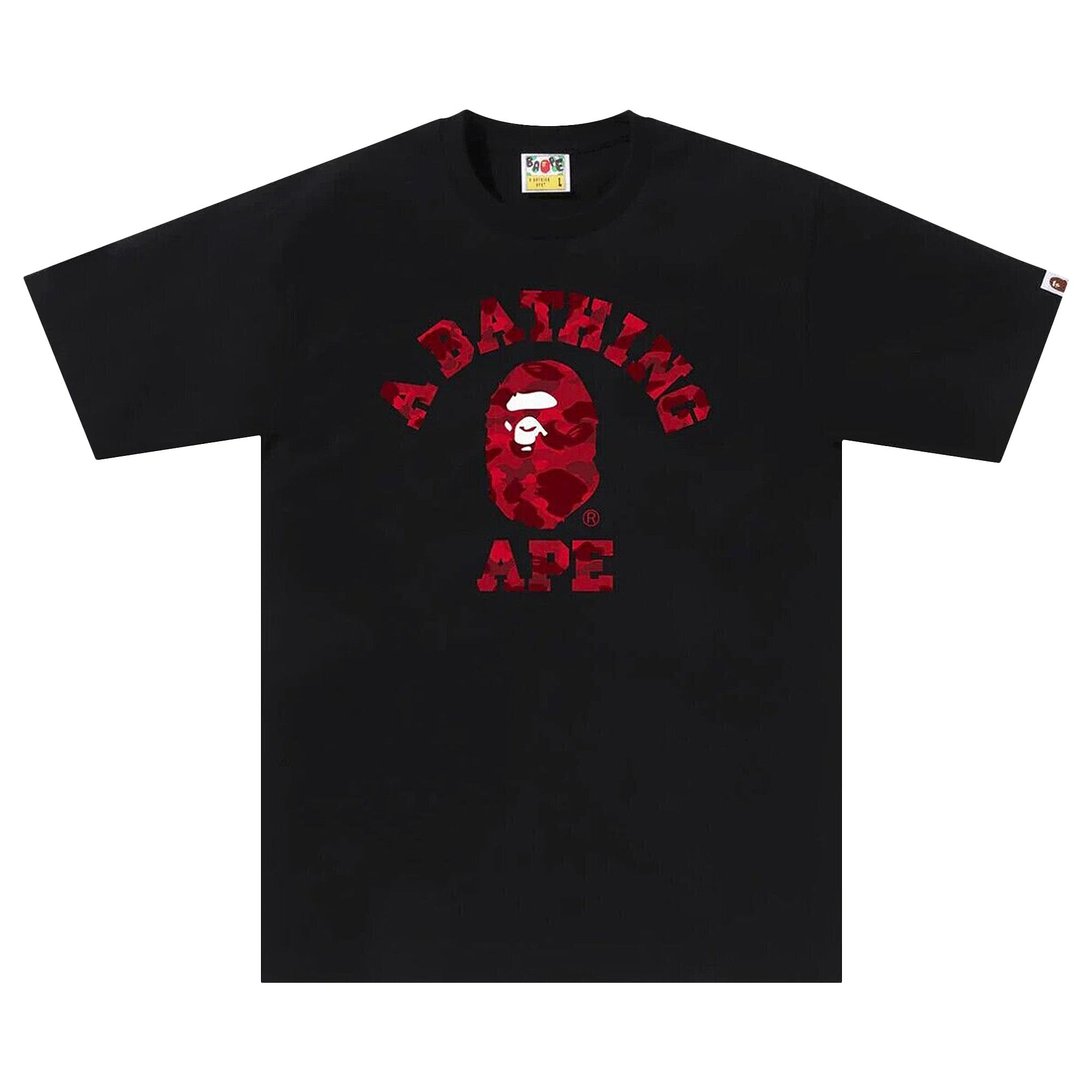 BAPE Color Camo College Tee 'Black/Red' | Men's Size L