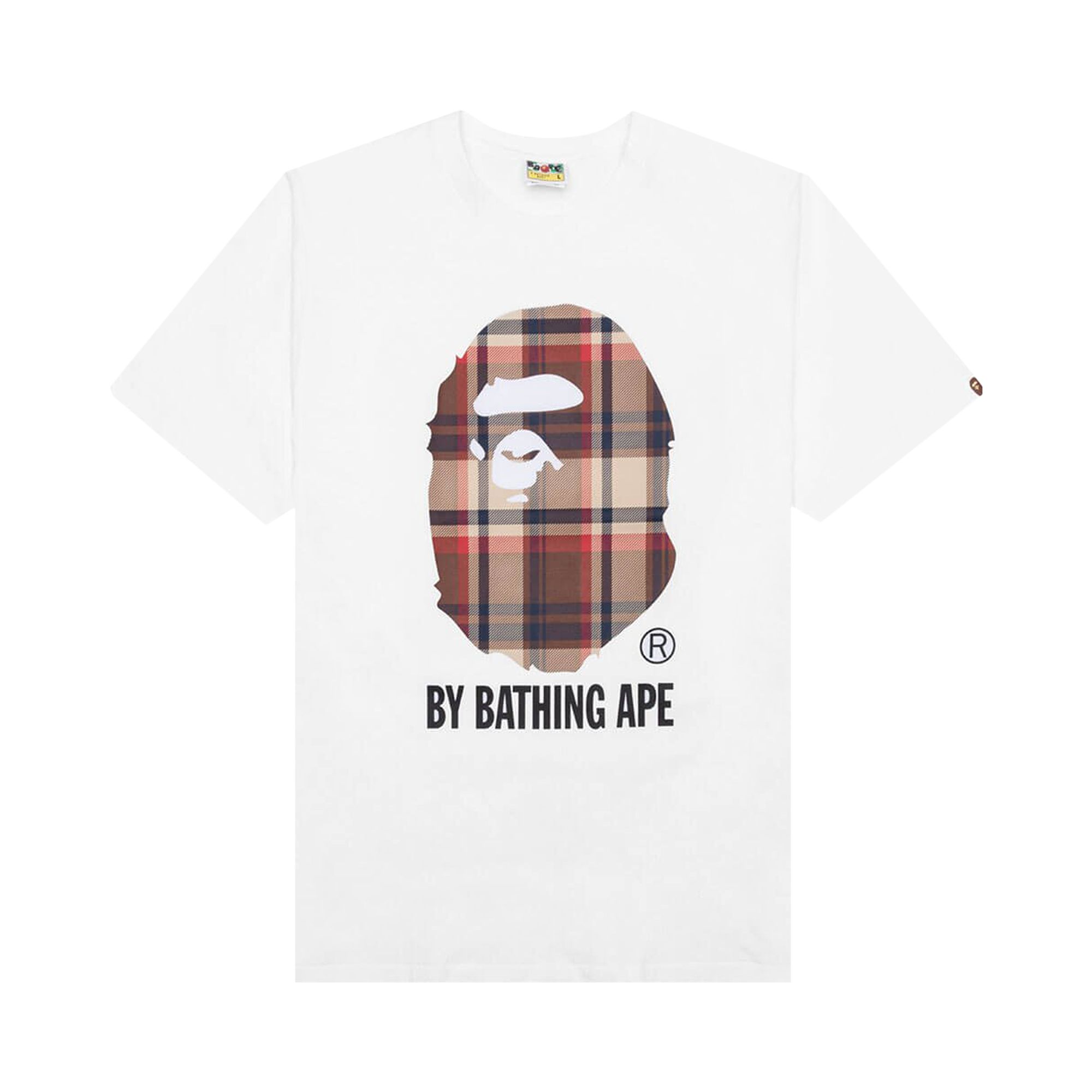 Click to view more detailed imagery on our partner's website Pre-owned Bape Check By Bathing Ape Tee 'white/red'