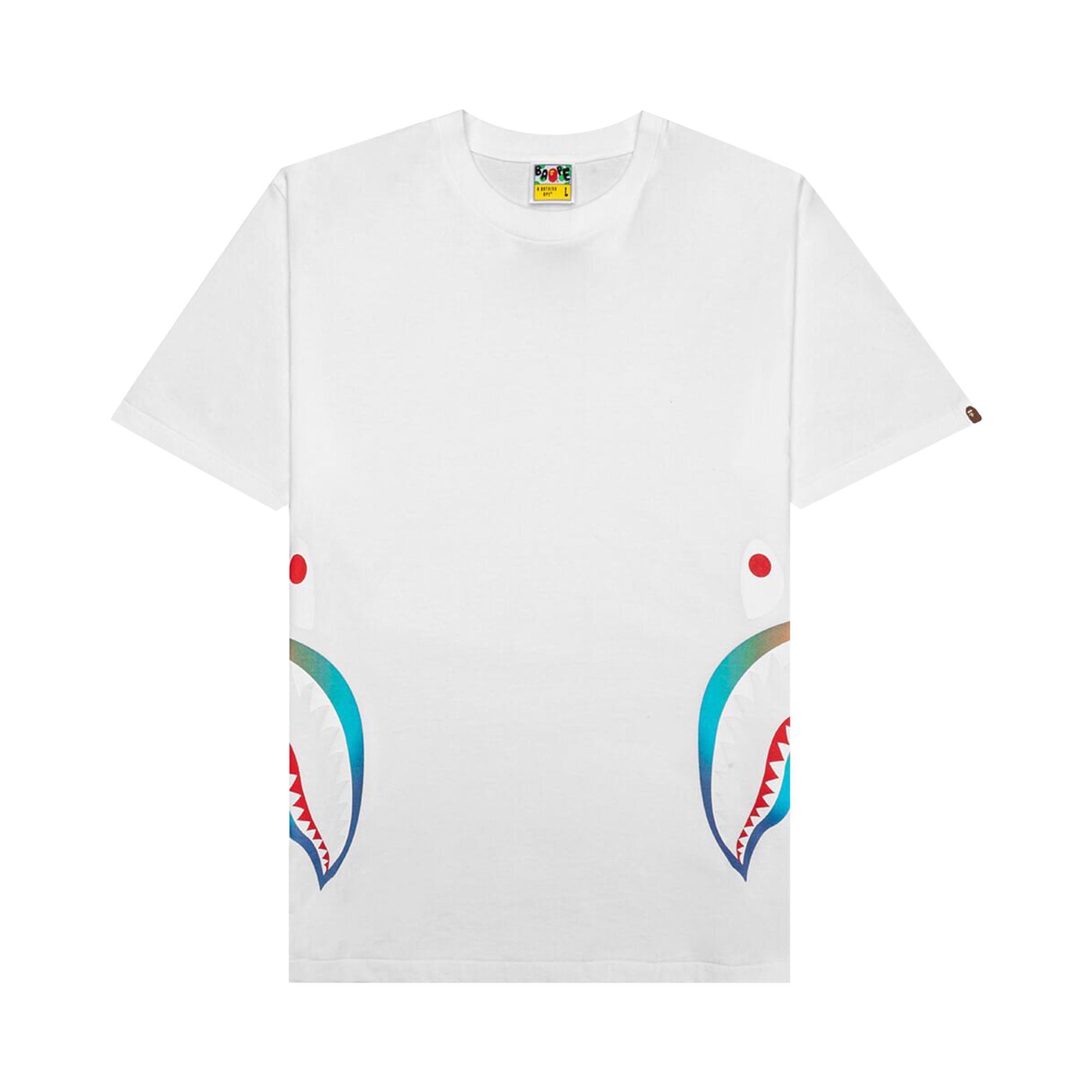 Pre-owned Bape Gradation Side Shark Tee 'white'