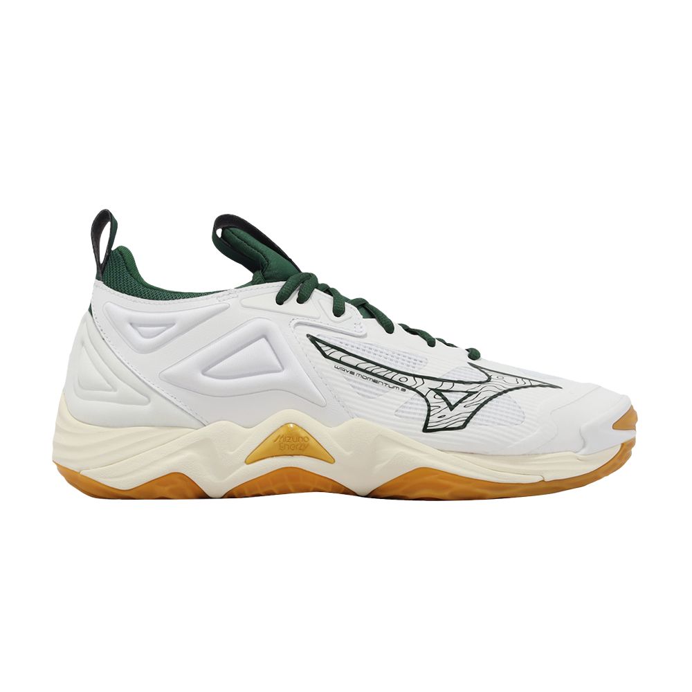 Pre-owned Mizuno Wave Momentum 3 'white Green Gold'