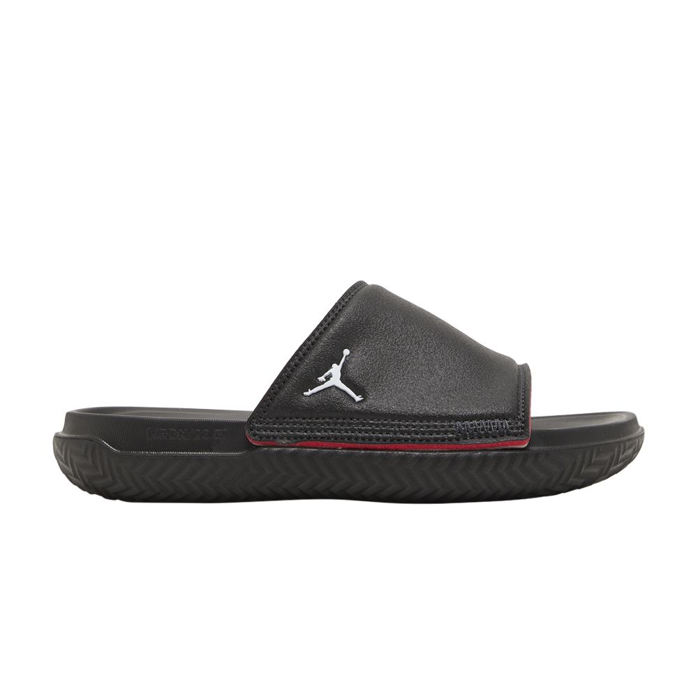 Pre-owned Air Jordan Jordan Play Slide Gs 'black University Red' | Kid's Size 5.5