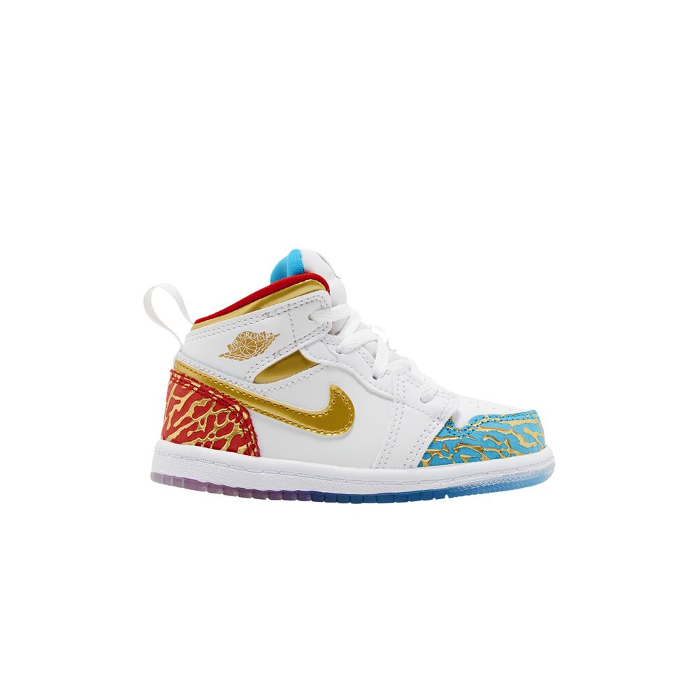 Pre-owned Air Jordan 1 Mid Td 'nc To Chi' | White | Infant Size 8