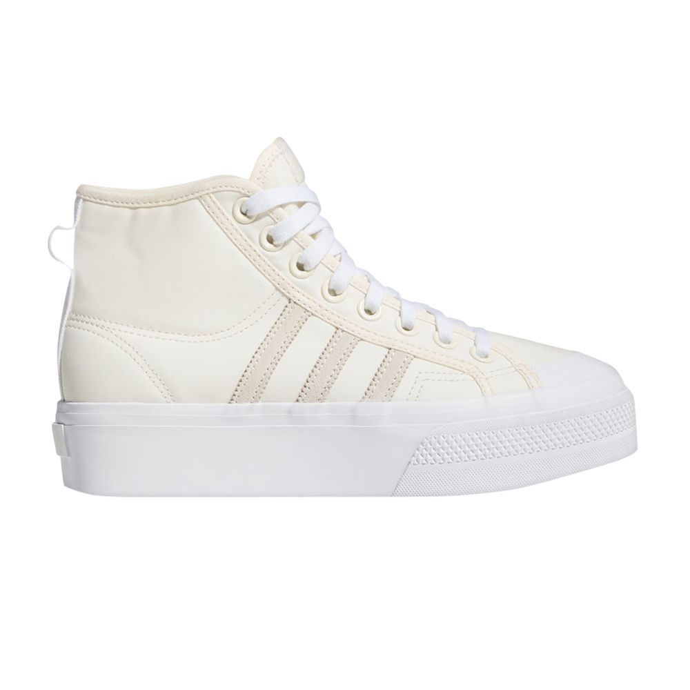 Pre-owned Adidas Originals Wmns Nizza Platform Mid 'wonder White' In Cream