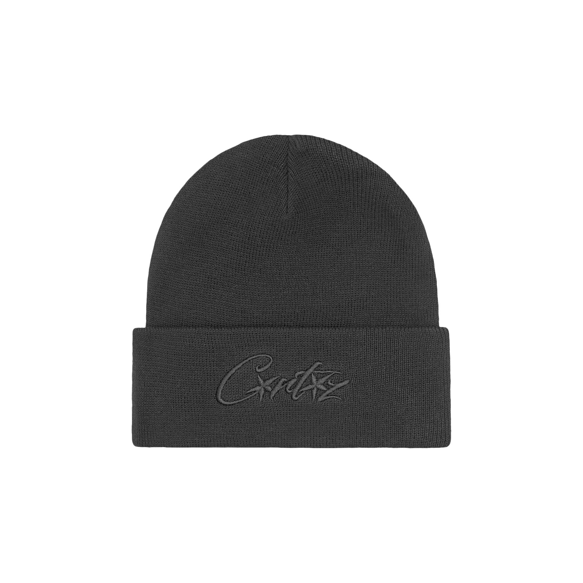 Pre-owned Corteiz Allstarz Folded Beanie 'triple Black'