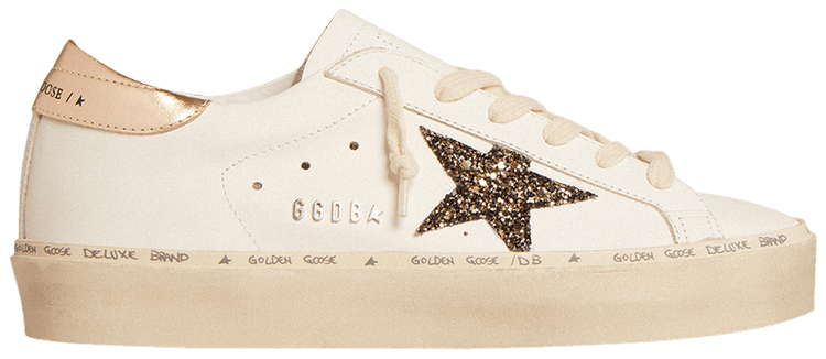 Golden Goose Wmns Hi Star LTD 'White Black Gold Glitter'