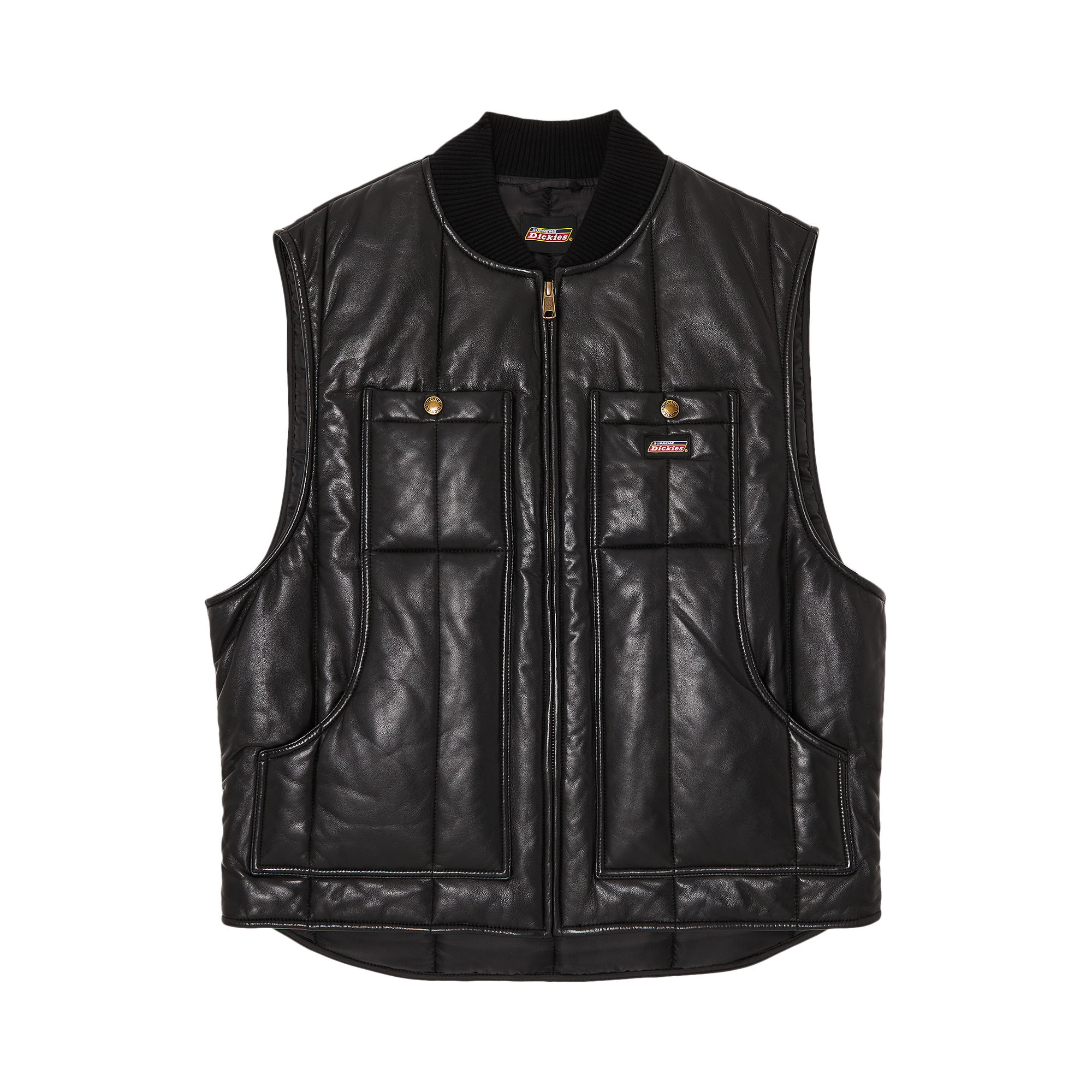 Pre-owned Supreme X Dickies Leather Work Vest 'black'