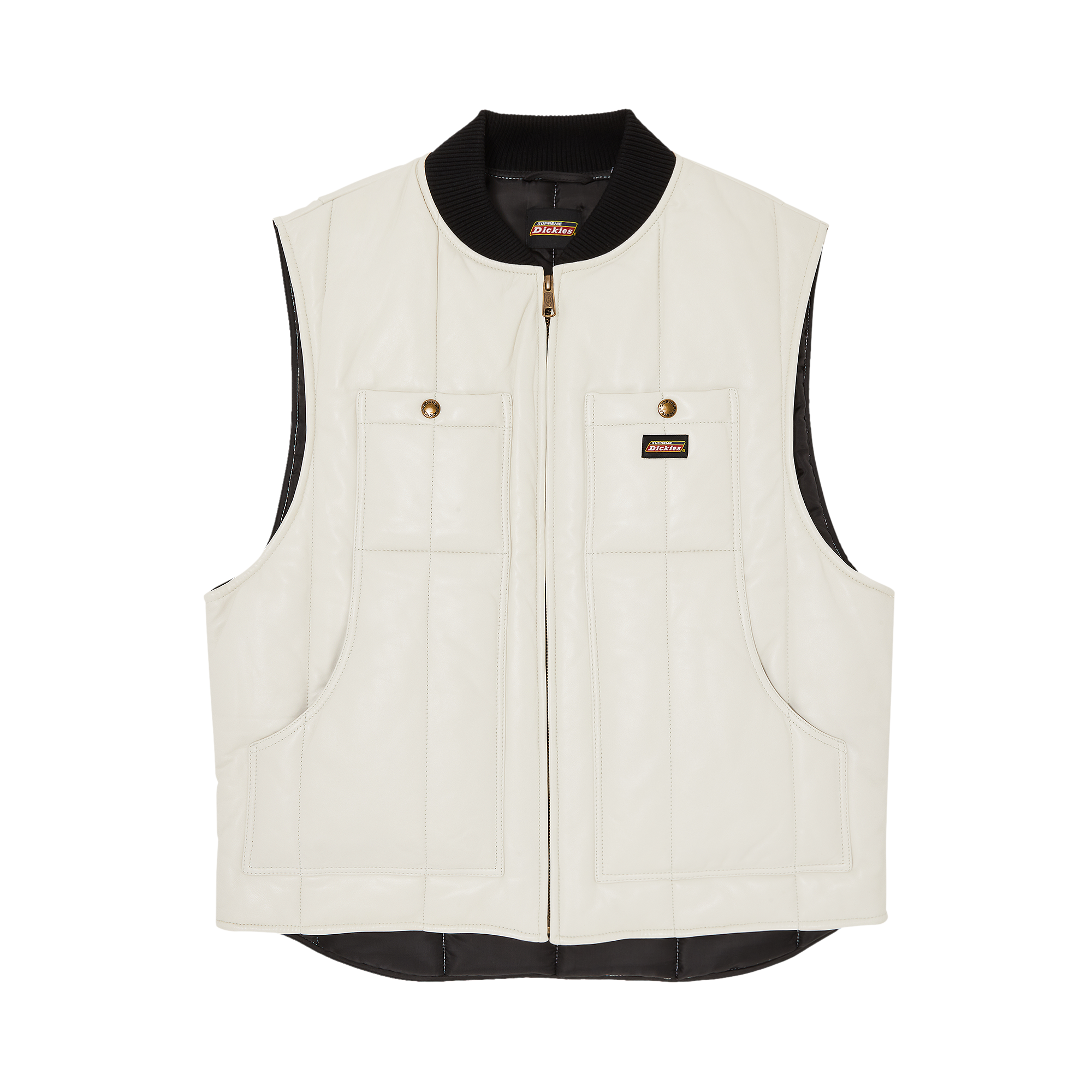 Pre-owned Supreme X Dickies Leather Work Vest 'white'