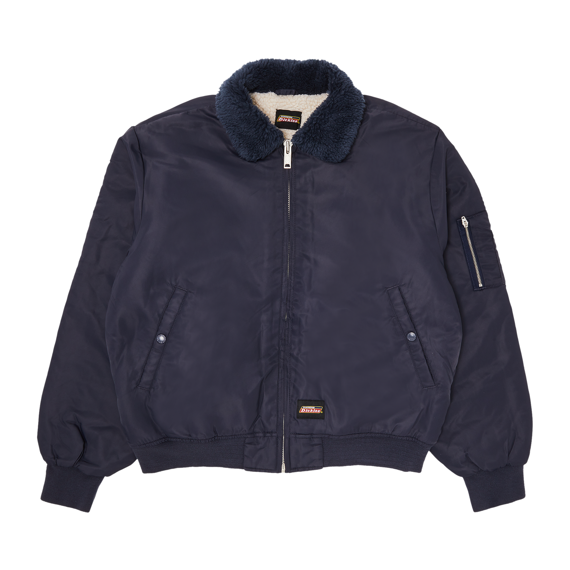 Pre-owned Supreme X Dickies Fur Collar Bomber Jacket 'navy' In Blue