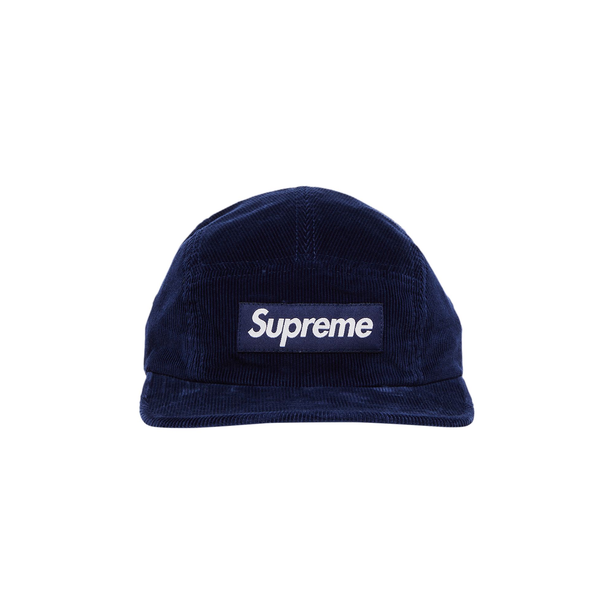 Pre-owned Supreme Corduroy Camp Cap 'navy' In Blue