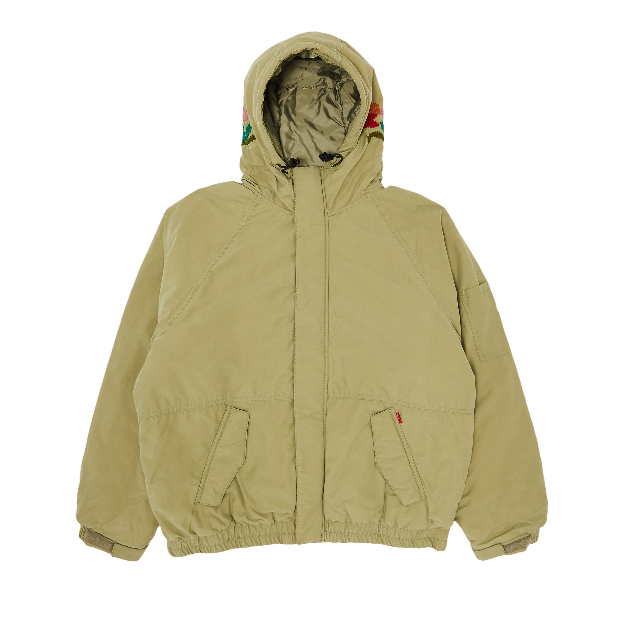 Pre-owned Supreme Needlepoint Hooded Jacket 'olive' In Green