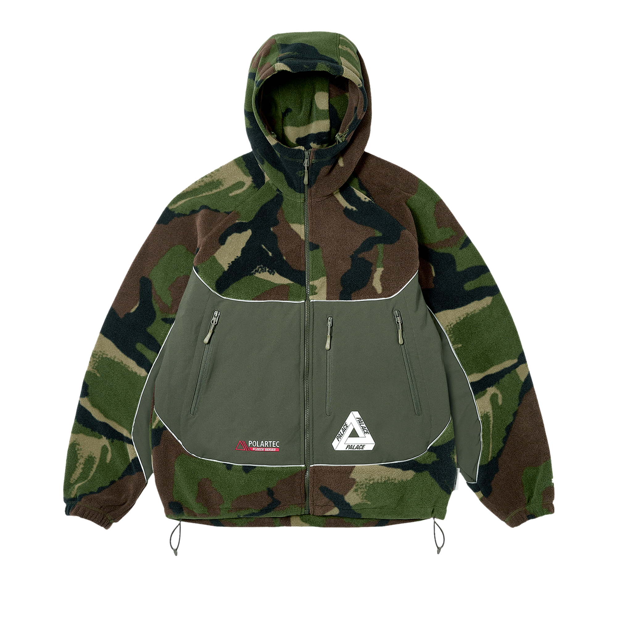 Pre-owned Palace Polartec 3m Hooded Jacket 'woodland Camo' In Green