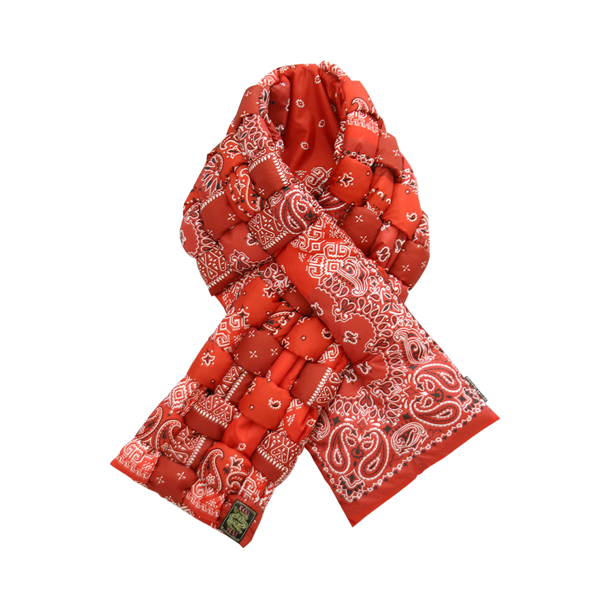 Pre-owned Kapital Bandana Print Nylon Keel Weaving Scarf 'red'