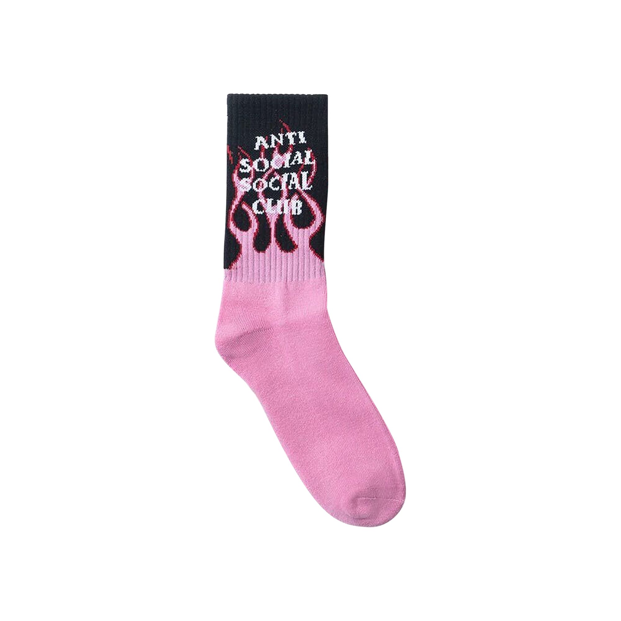 Pre-owned Anti Social Social Club Flame Socal Socks 'black' | Men's Size M
