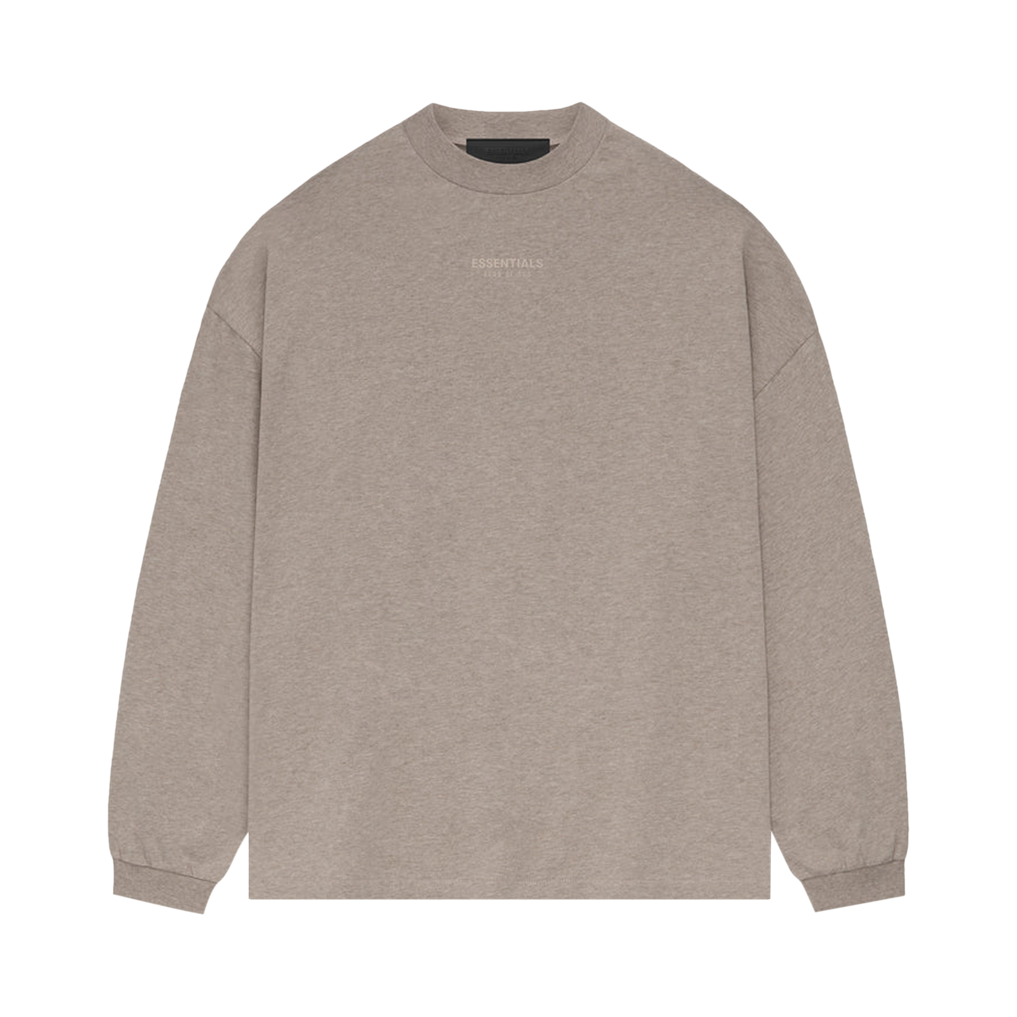 Pre-owned Essentials Fear Of God  Long-sleeve Tee 'core Heather' In Brown