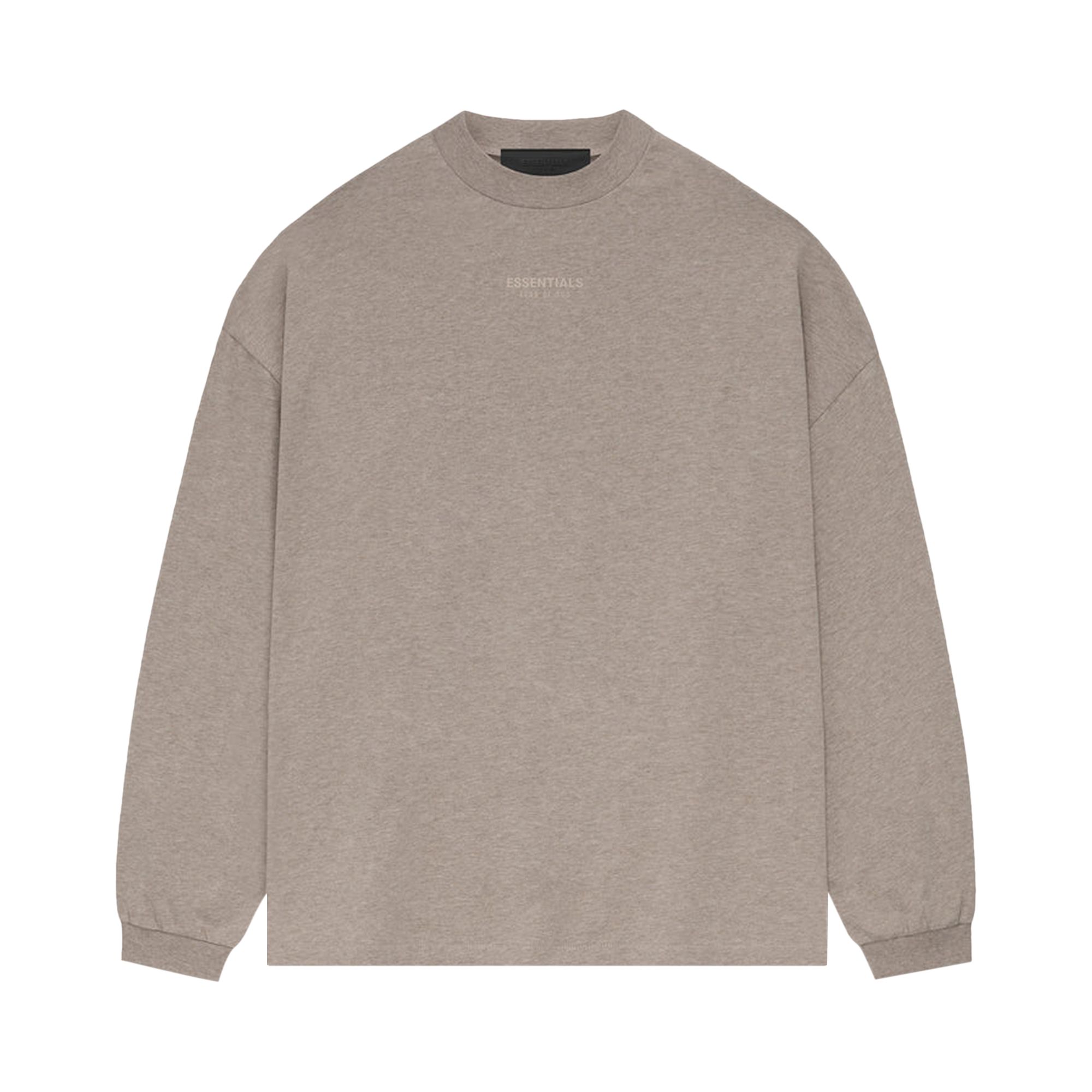 Pre-owned Essentials Fear Of God Long-sleeve Tee 'core Heather' In Brown