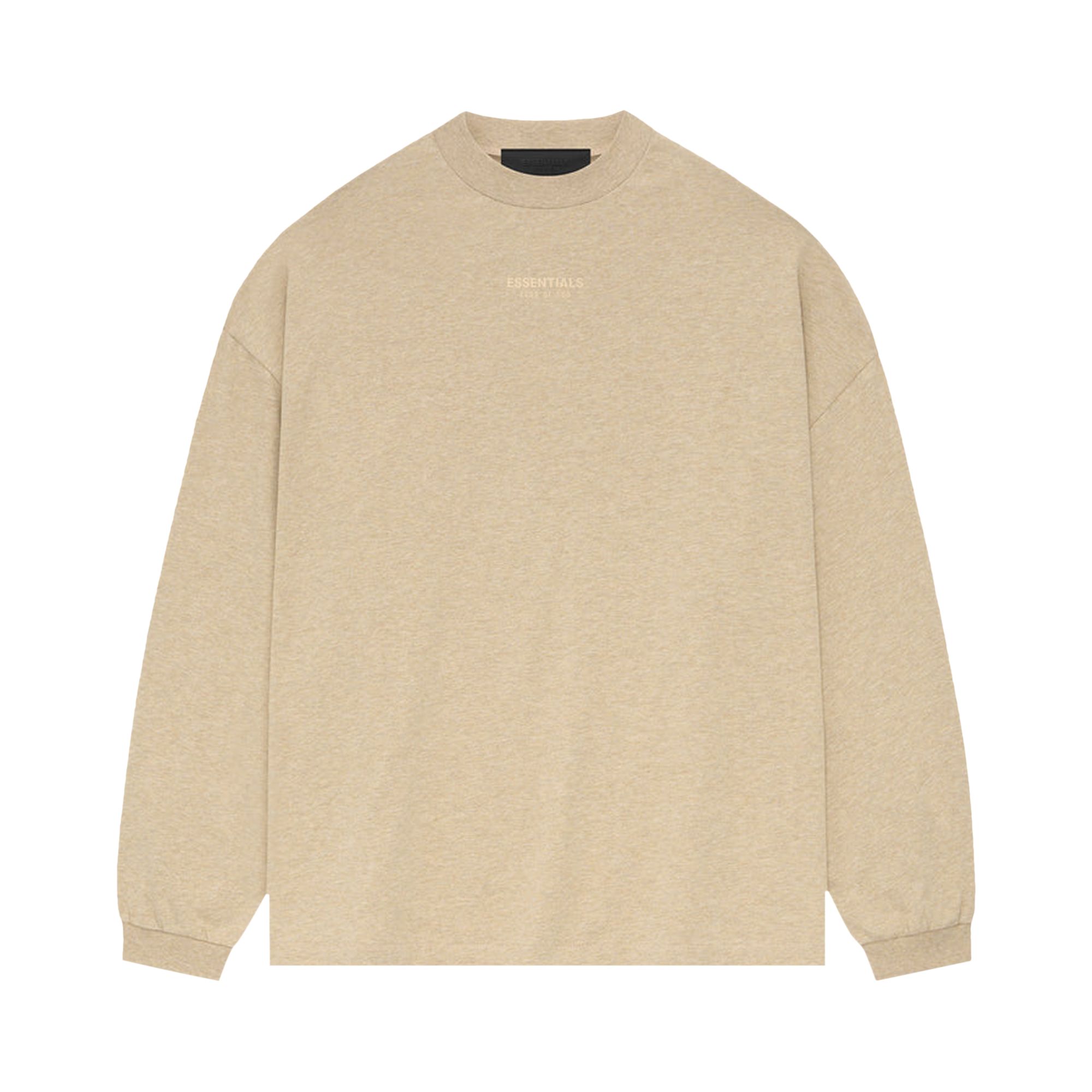 Pre-owned Essentials Fear Of God Long-sleeve Tee 'gold Heather' In Tan