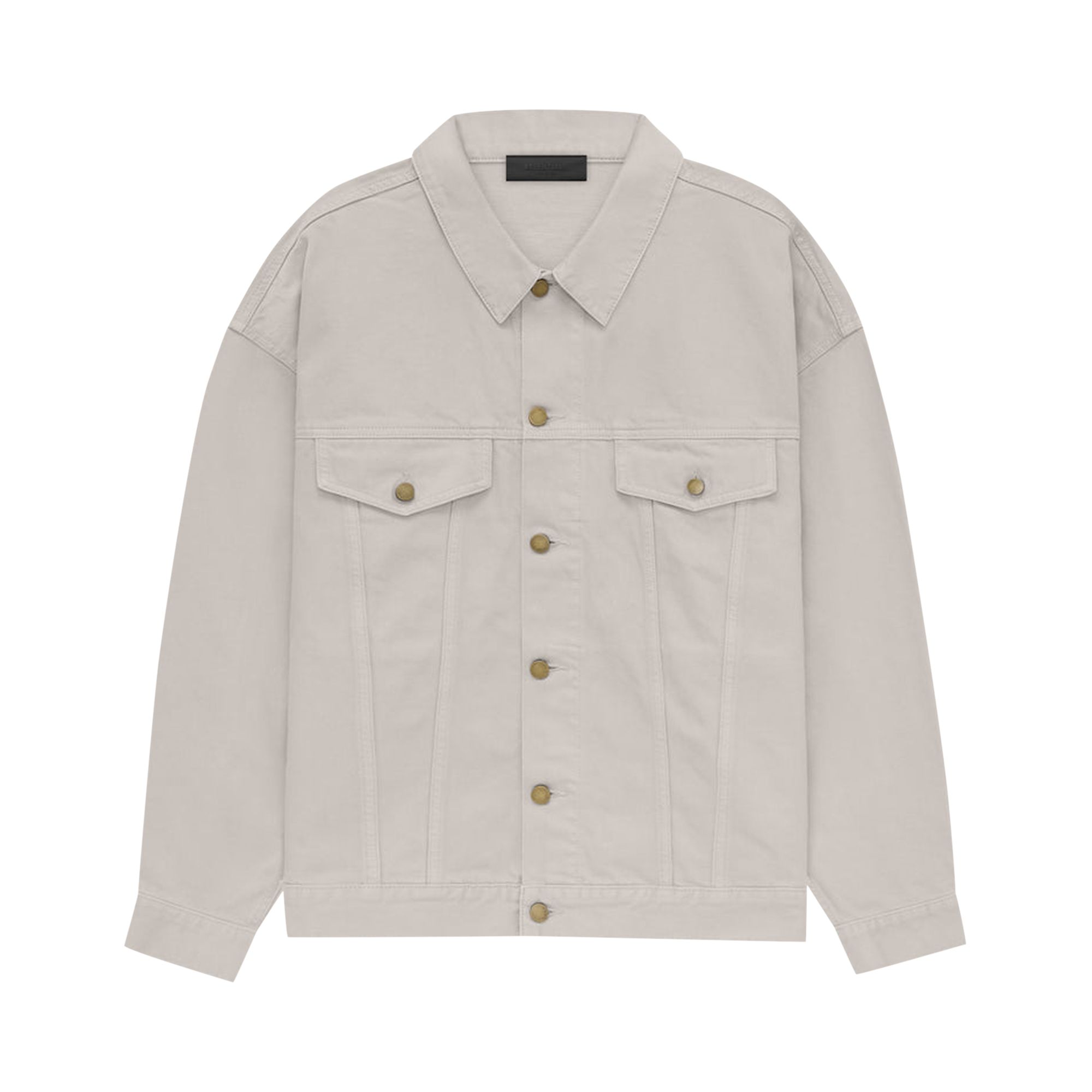 Pre-owned Essentials Fear Of God Denim Jacket 'silver Cloud' In Grey