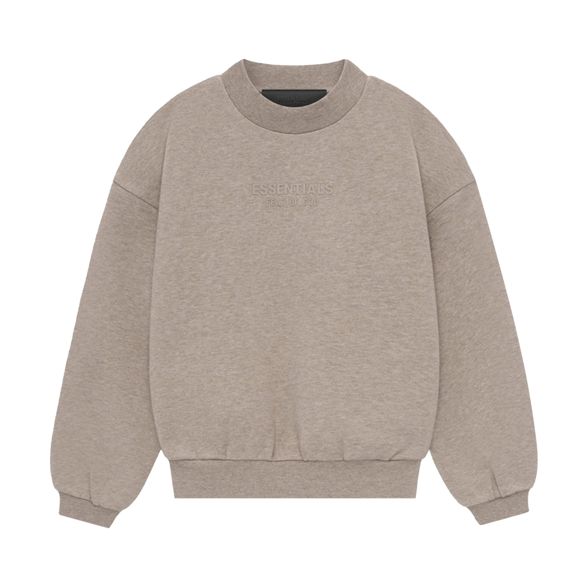 Fear of God Essentials Kids Crewneck 'Core Heather' | Brown | Kid's Size 12