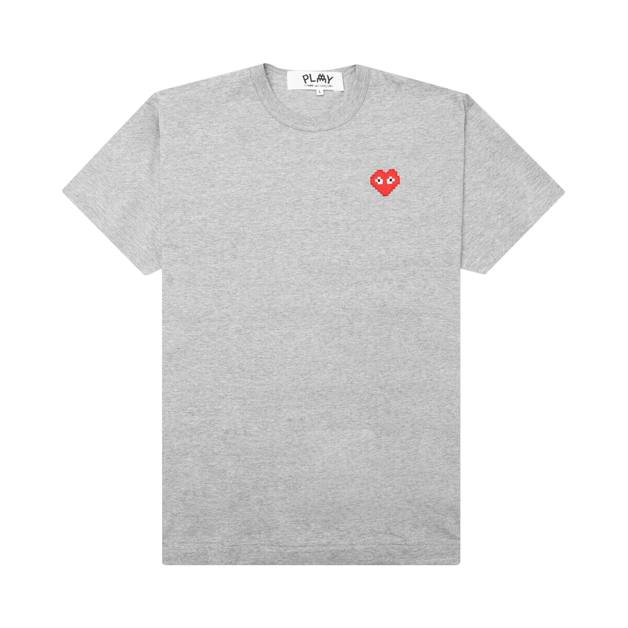 Pre-owned Comme Des Garçons Play X Invader Heart Tee 'grey'
