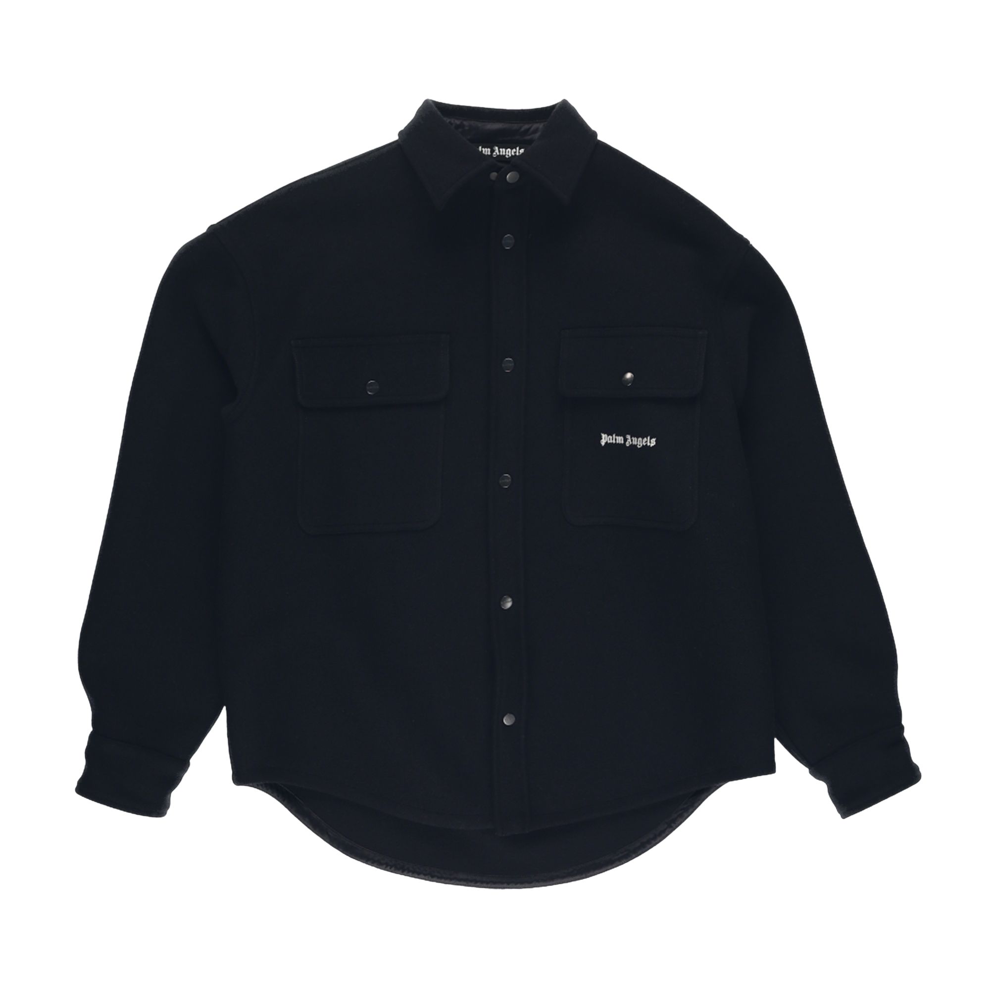 Palm Angels Black Logo Overshirt 'Black' | Men's Size 50