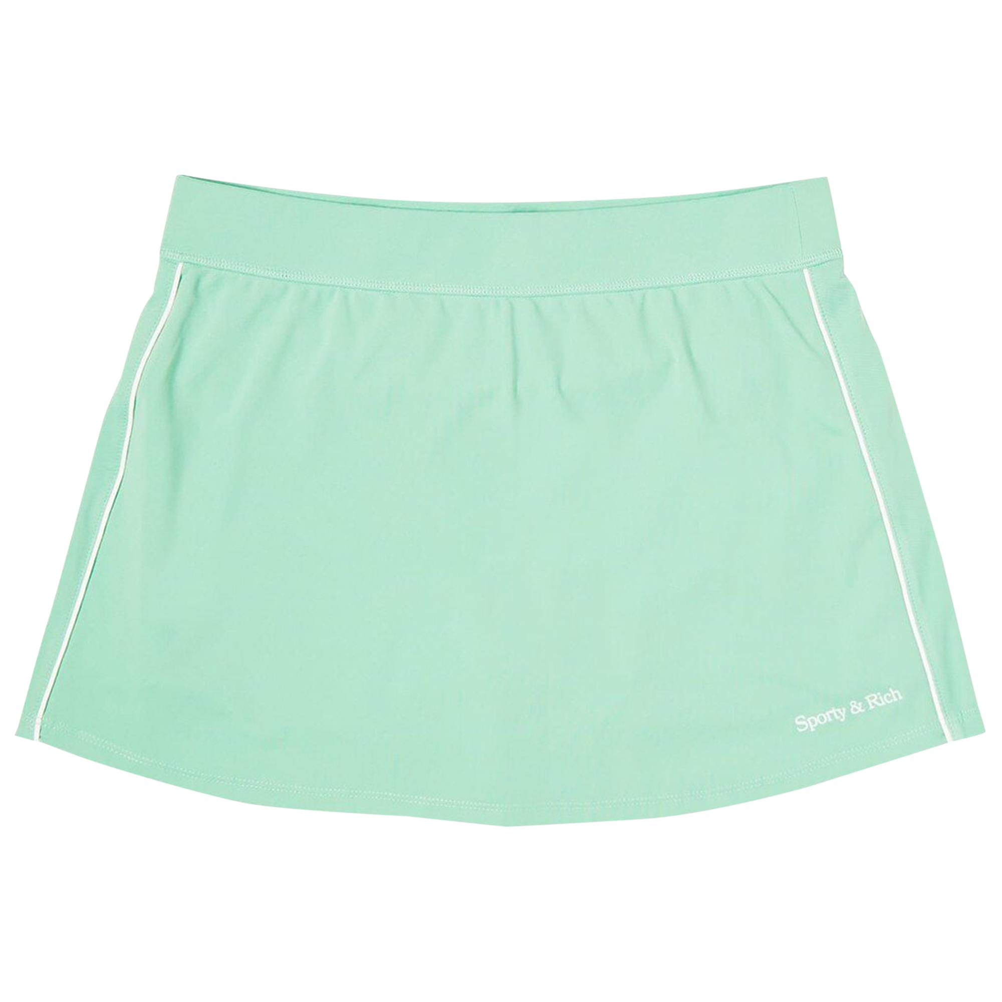 Pre-owned Sporty And Rich Sporty & Rich Serif Logo Court Skirt 'kelly Green'