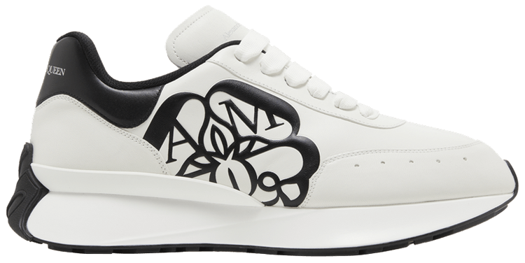 ★23AW ALEXANDER MCQUEEN SPRINT RUNNER サイドロゴ スニーカー Alexander McQueen Sprint Runner Black White Silver-Tone Seal