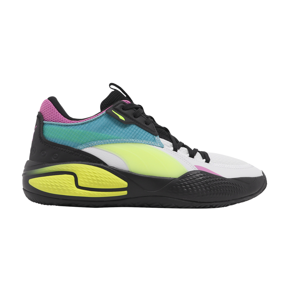 Pre-owned Puma Court Rider Swxp 'white Yellow Alert'